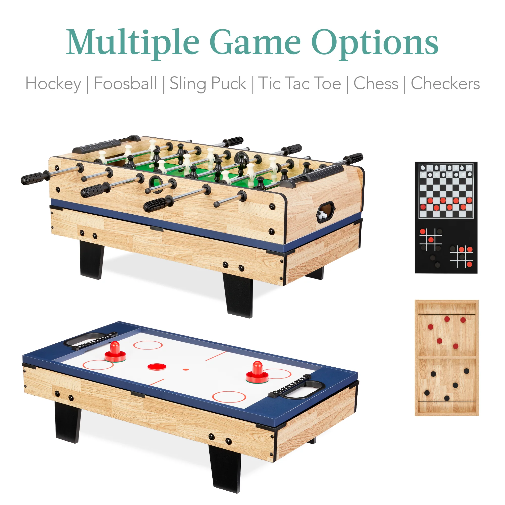 11-in-1 Combo Game Set w/ Ping Pong, Foosball, Air Hockey, 5 Storage Bags - Image 3