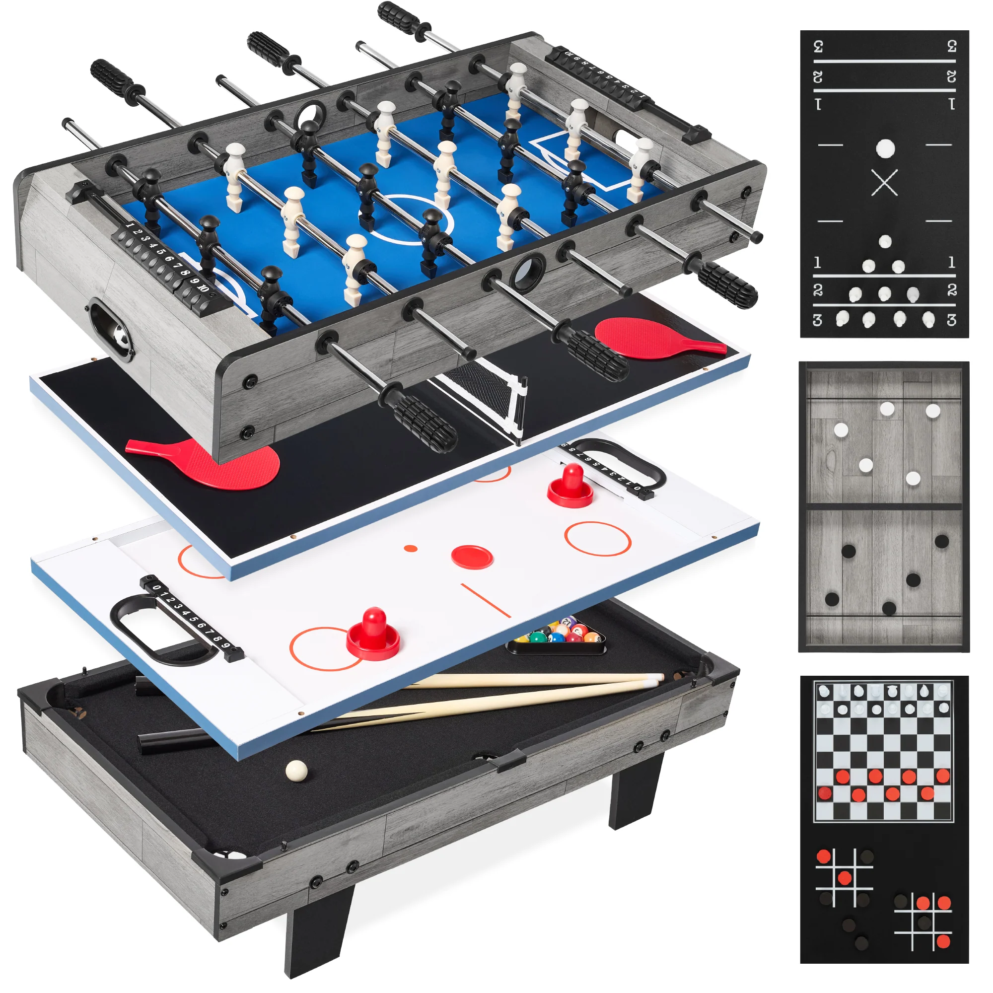 11-in-1 Combo Game Set w/ Ping Pong, Foosball, Air Hockey, 5 Storage Bags - Image 9
