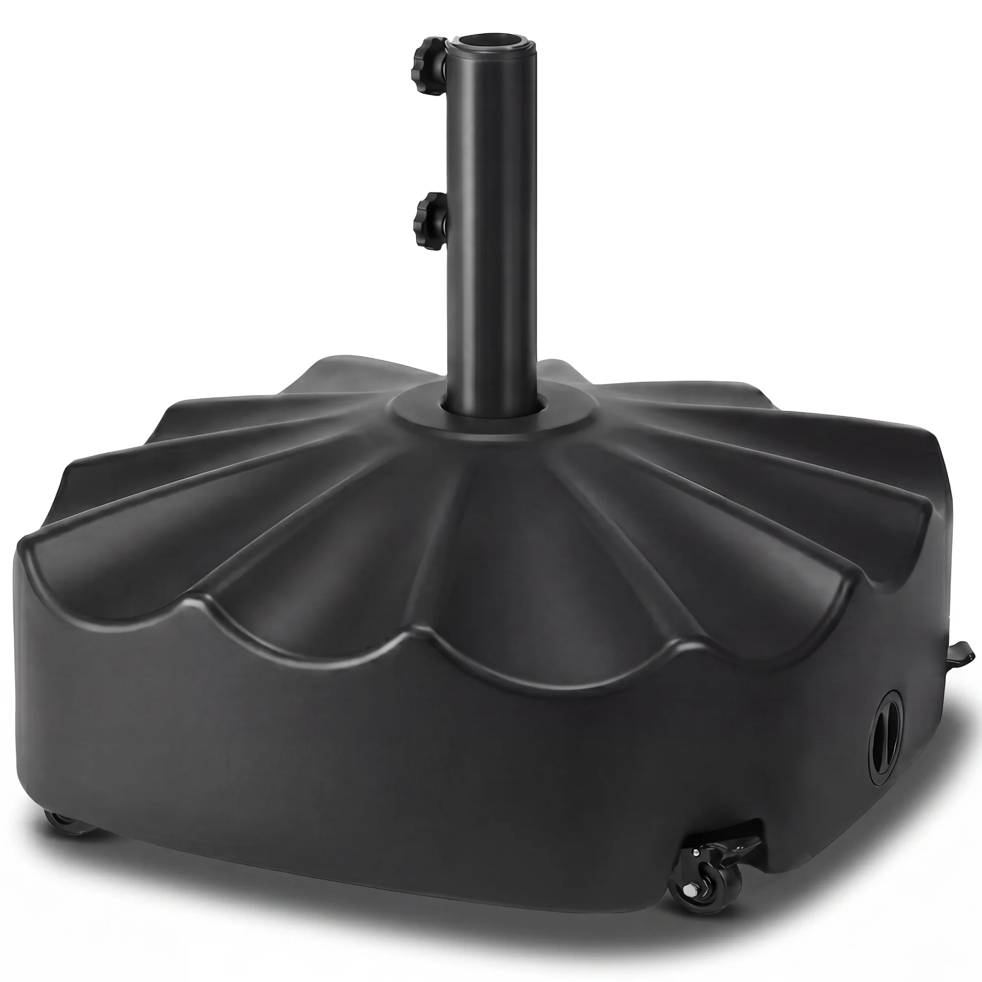 123lb Capacity Fillable Mobile Umbrella Base w/ 4 wheels - Wavy Design - Image 10