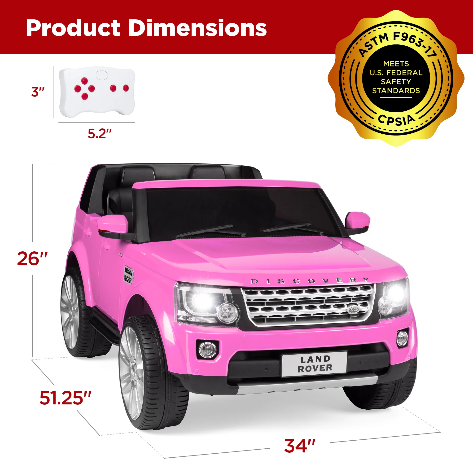 12V 2-Seater Licensed Land Rover Ride-On w/ Parent Remote Control - Image 14