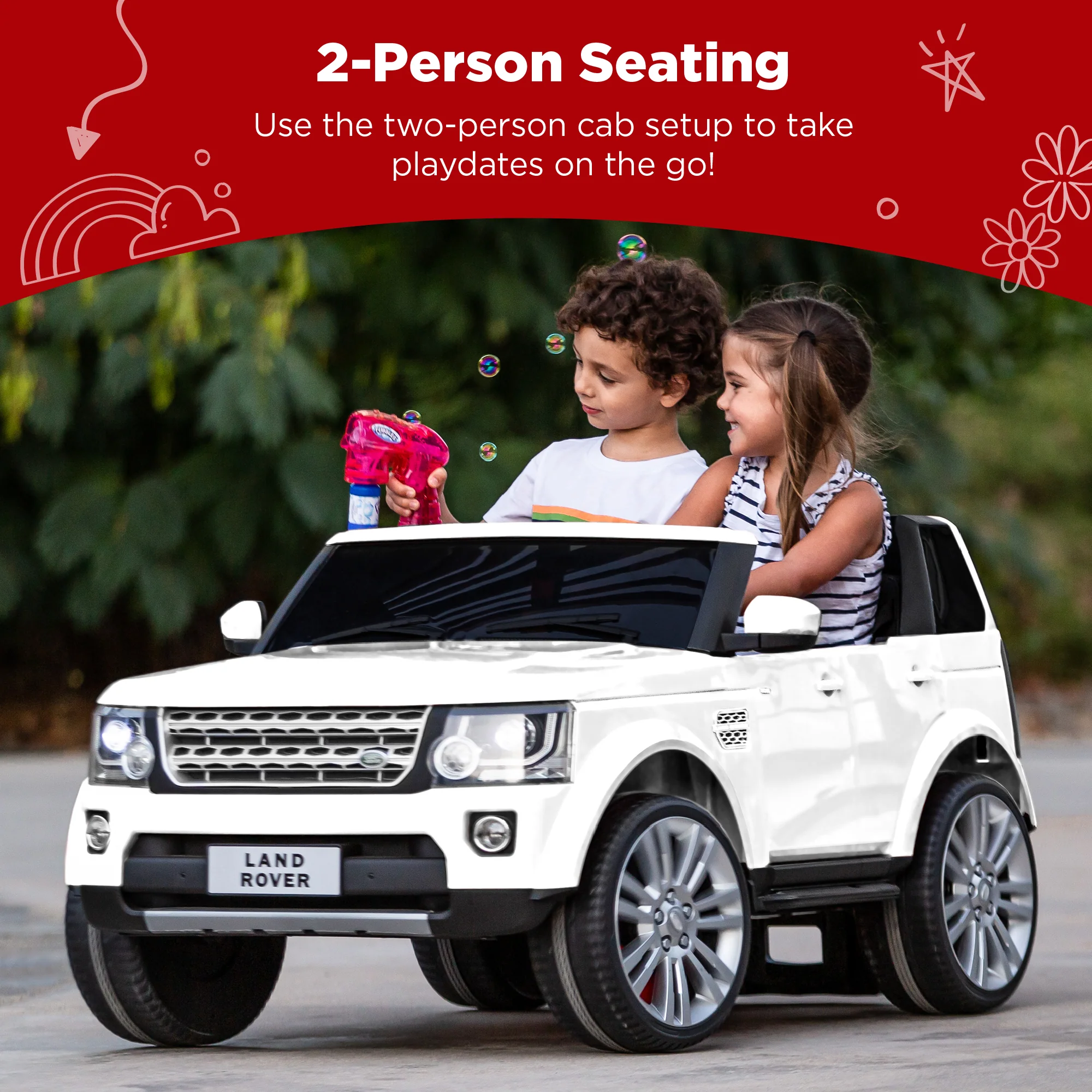 12V 2-Seater Licensed Land Rover Ride-On w/ Parent Remote Control - Image 16