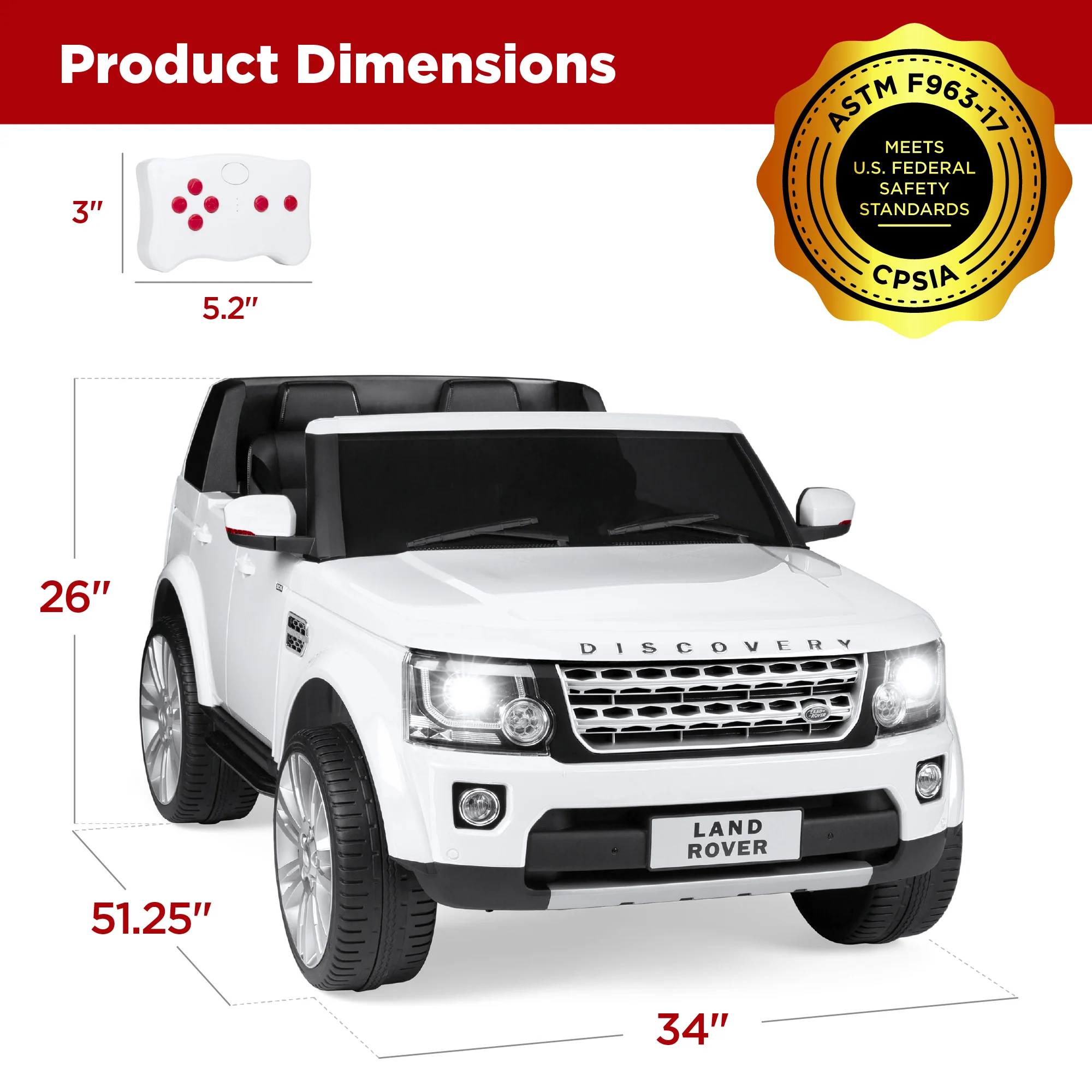 12V 2-Seater Licensed Land Rover Ride-On w/ Parent Remote Control - Image 21