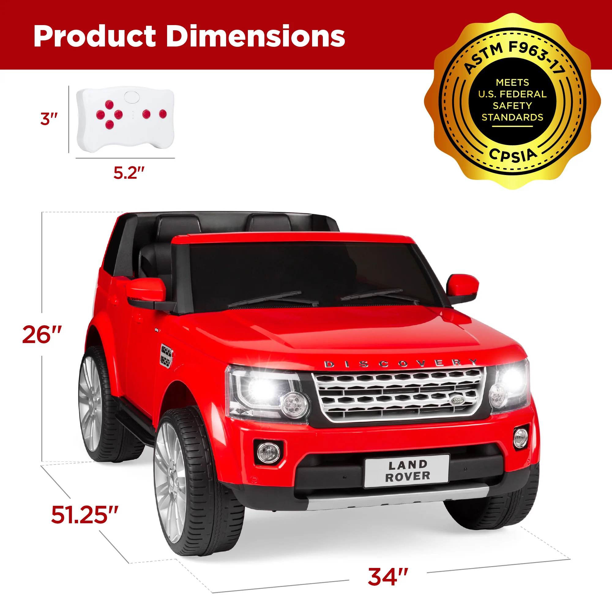 12V 2-Seater Licensed Land Rover Ride-On w/ Parent Remote Control - Image 28