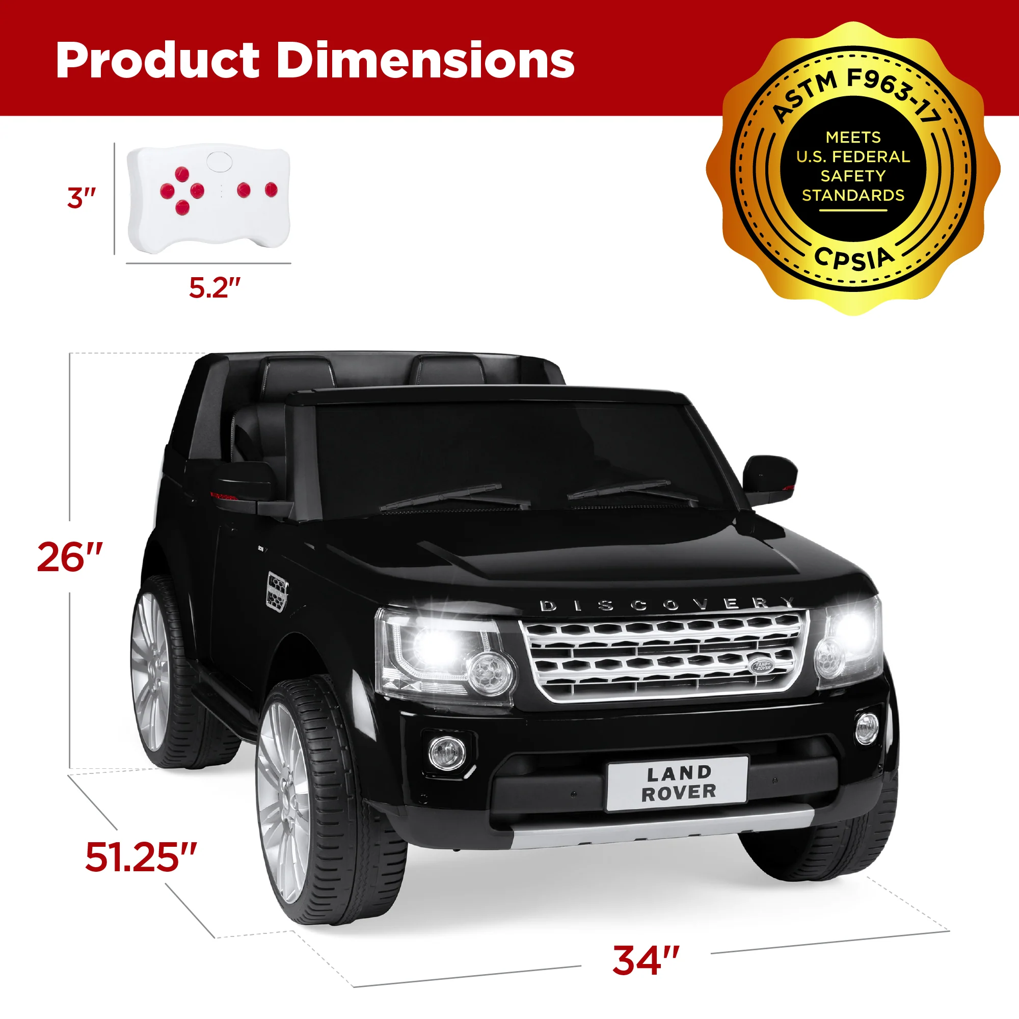 12V 2-Seater Licensed Land Rover Ride-On w/ Parent Remote Control - Image 7