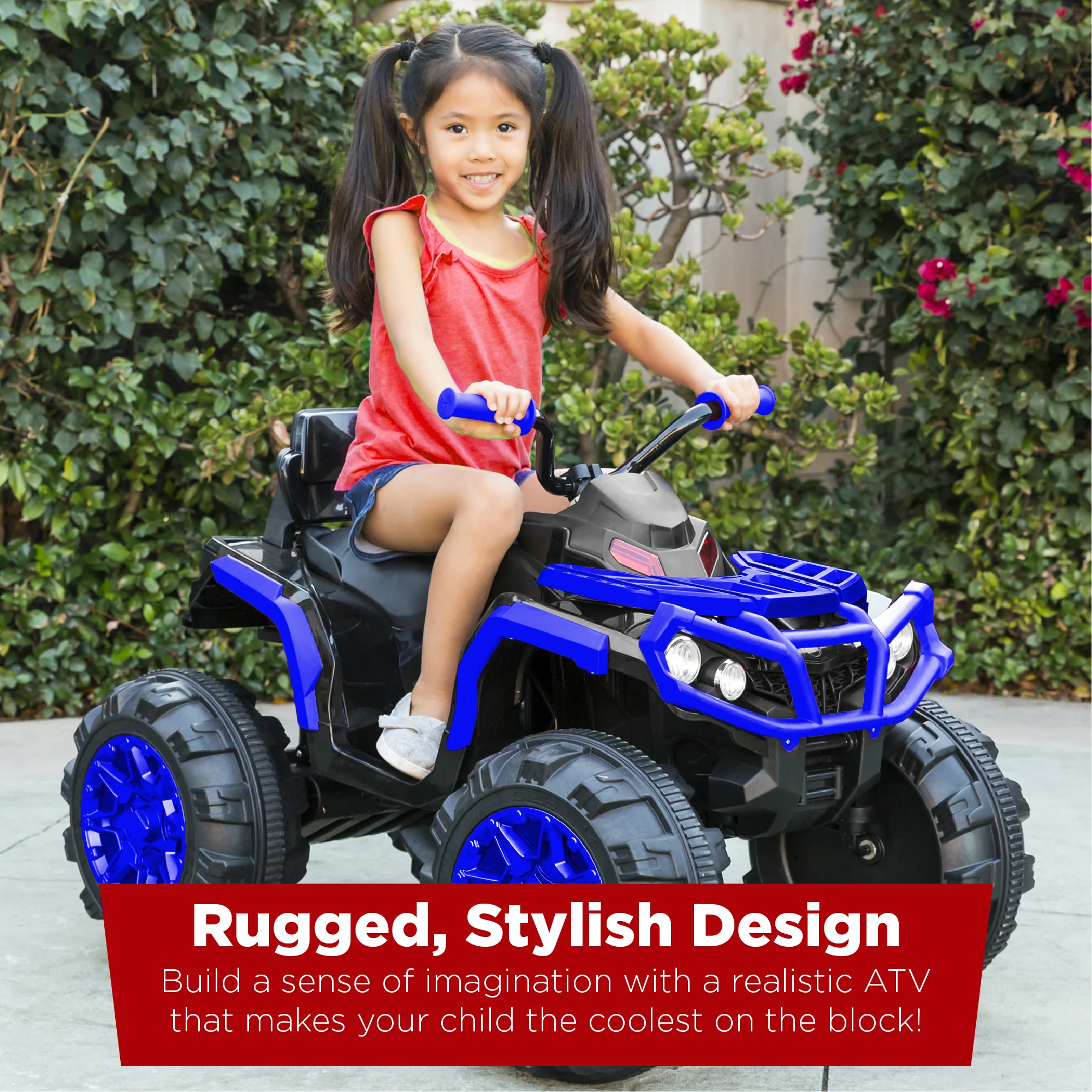 12V Kids Ride-On 4-Wheeler Quad ATV Car w/ 3.7mph Max, Bluetooth, Headlights - Image 16
