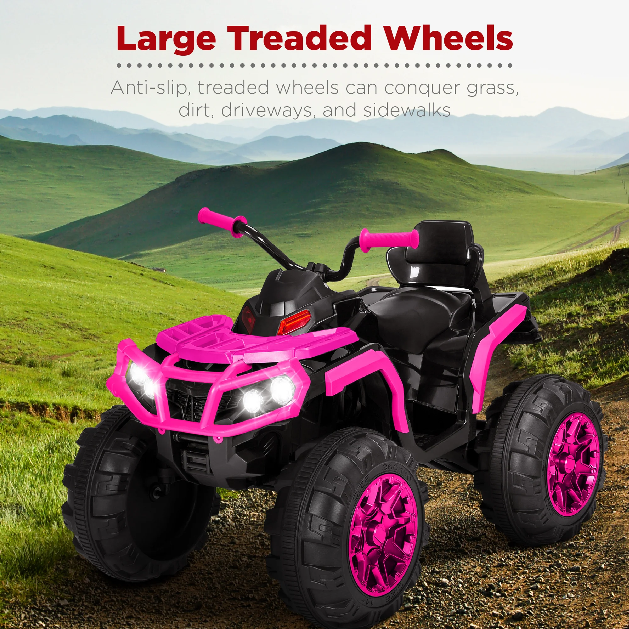 12V Kids Ride-On 4-Wheeler Quad ATV Car w/ 3.7mph Max, Bluetooth, Headlights - Image 31