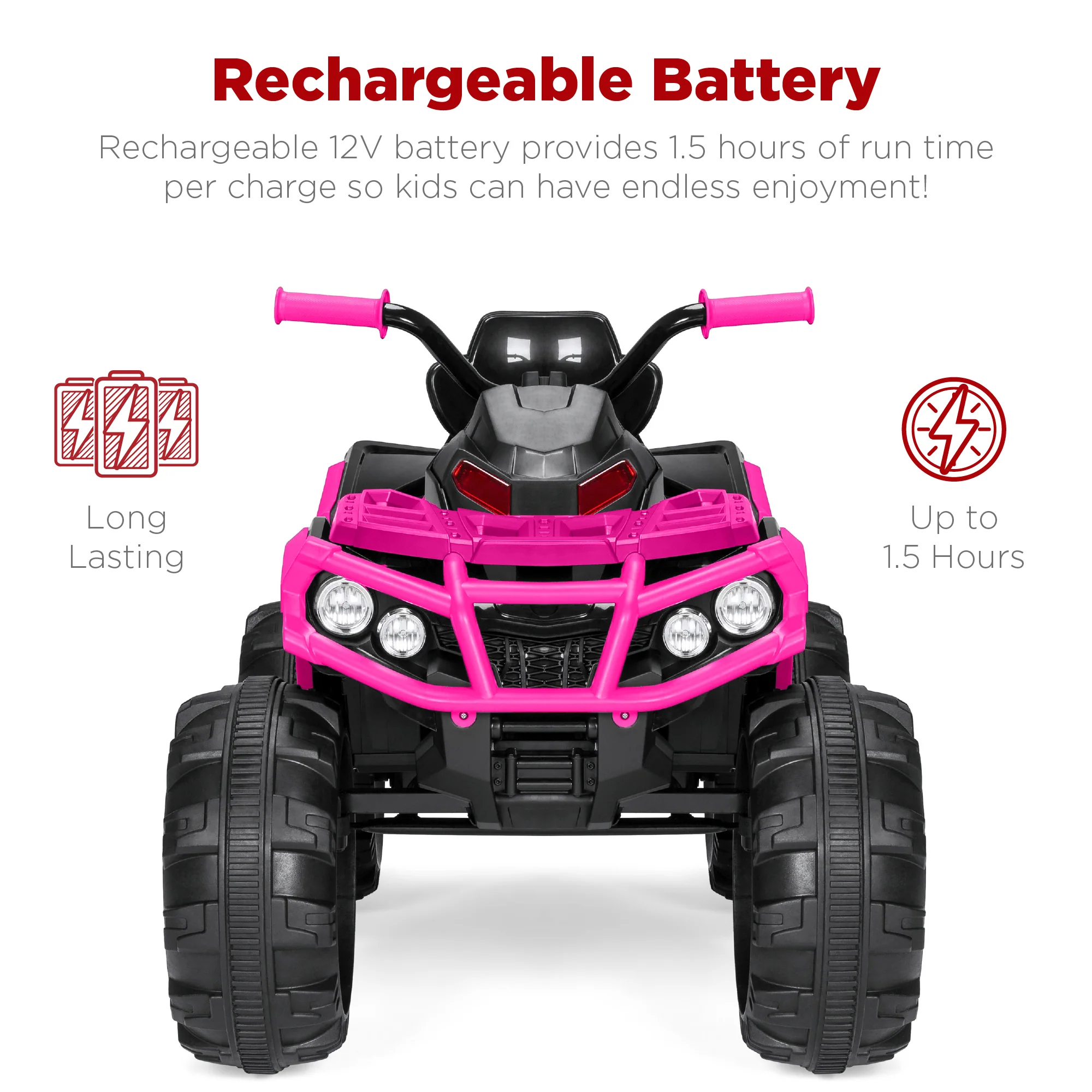 12V Kids Ride-On 4-Wheeler Quad ATV Car w/ 3.7mph Max, Bluetooth, Headlights - Image 34