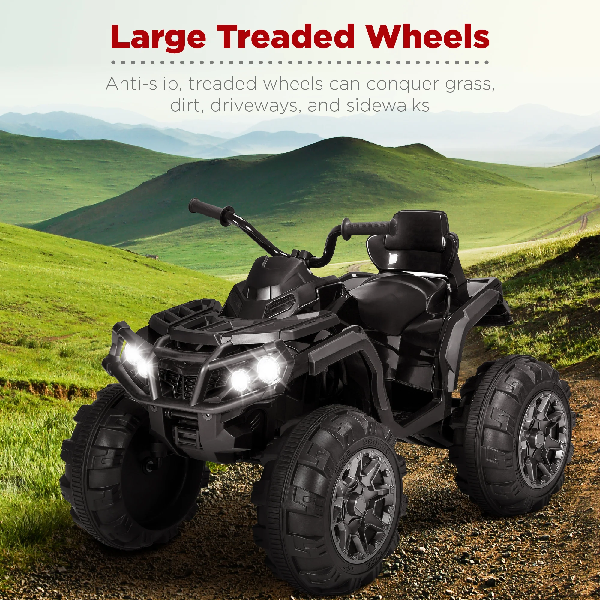 12V Kids Ride-On 4-Wheeler Quad ATV Car w/ 3.7mph Max, Bluetooth, Headlights - Image 38