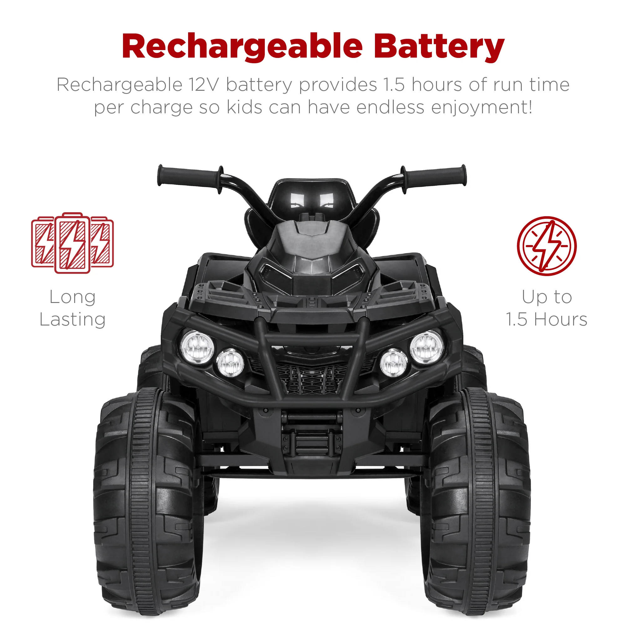 12V Kids Ride-On 4-Wheeler Quad ATV Car w/ 3.7mph Max, Bluetooth, Headlights - Image 41