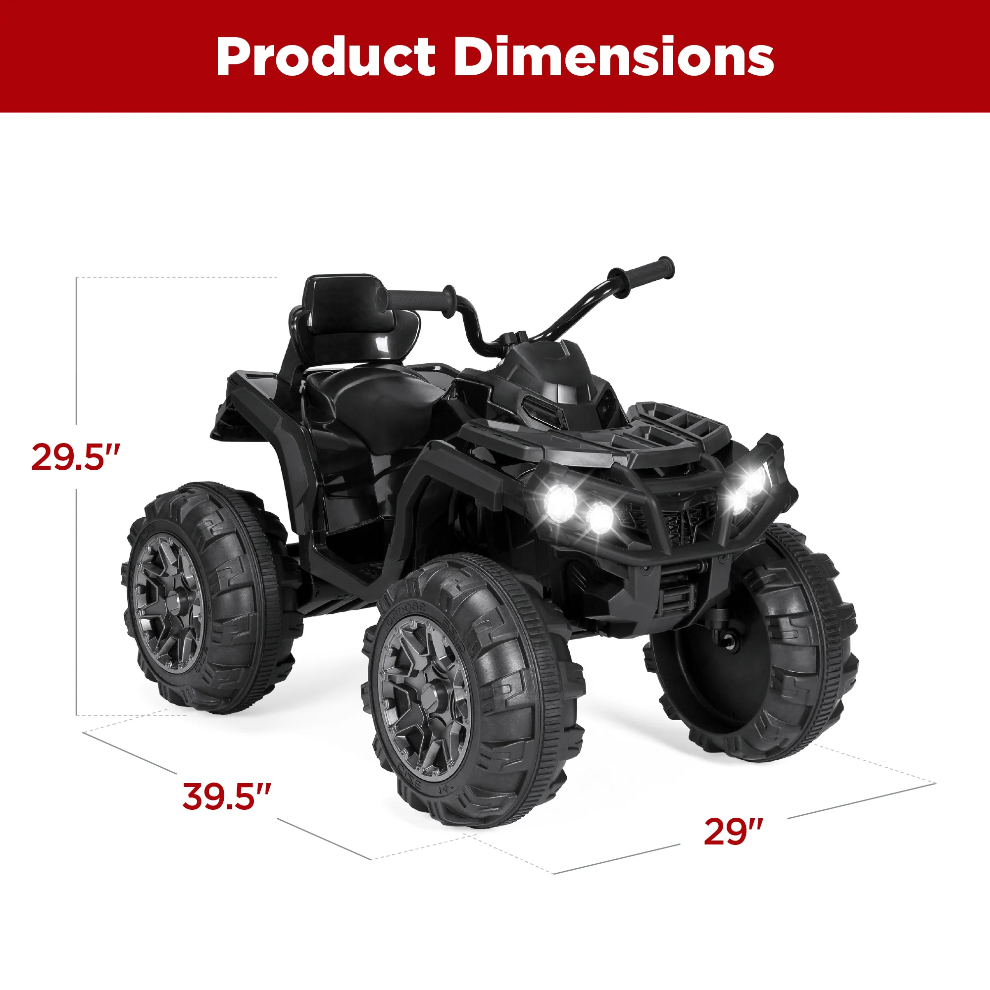 12V Kids Ride-On 4-Wheeler Quad ATV Car w/ 3.7mph Max, Bluetooth, Headlights - Image 42