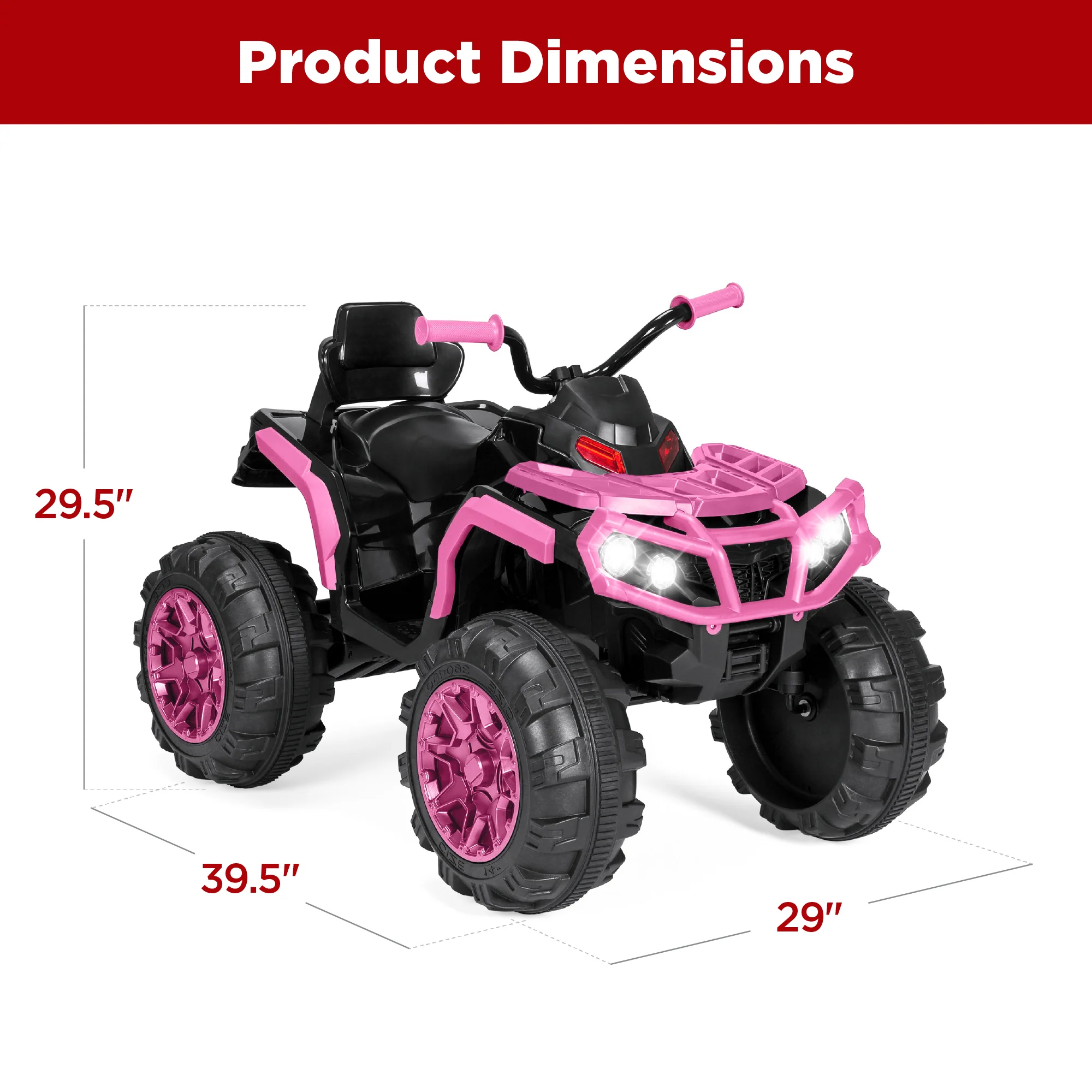 12V Kids Ride-On 4-Wheeler Quad ATV Car w/ 3.7mph Max, Bluetooth, Headlights - Image 7