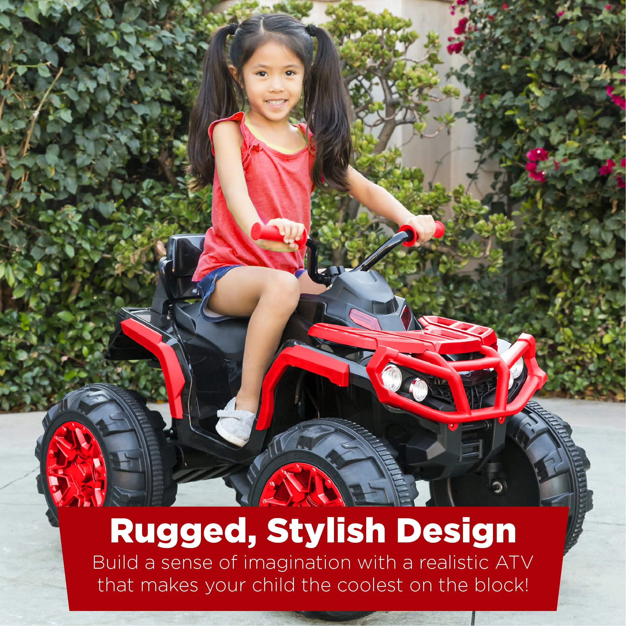 12V Kids Ride-On 4-Wheeler Quad ATV Car w/ 3.7mph Max, Bluetooth, Headlights - Image 9
