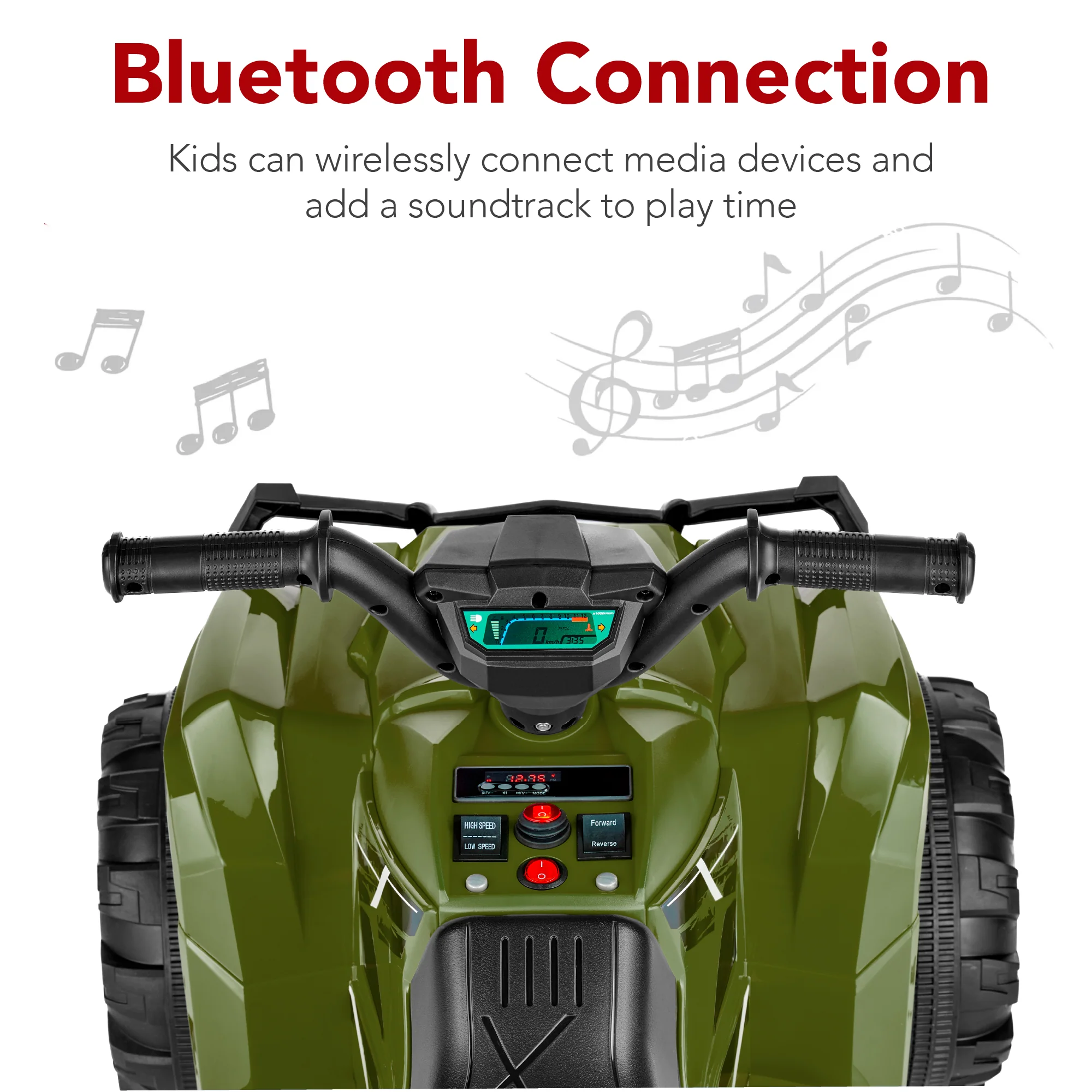 12V Kids Ride-On 4-Wheeler Quad ATV Car w/ 2.4mph Max, Bluetooth, Headlights - Image 10