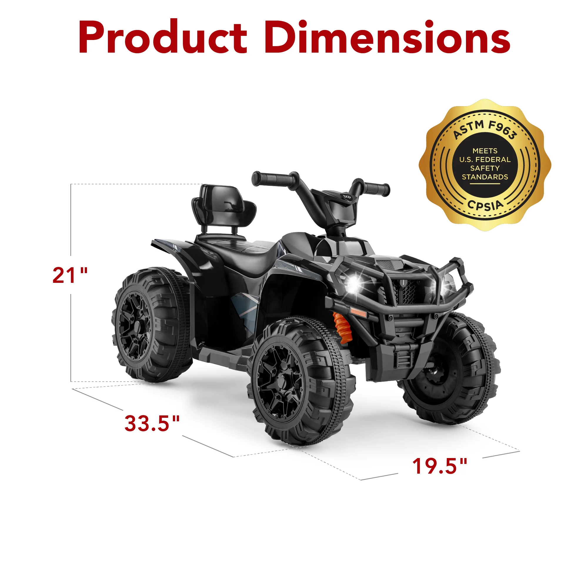 12V Kids Ride-On 4-Wheeler Quad ATV Car w/ 2.4mph Max, Bluetooth, Headlights - Image 28
