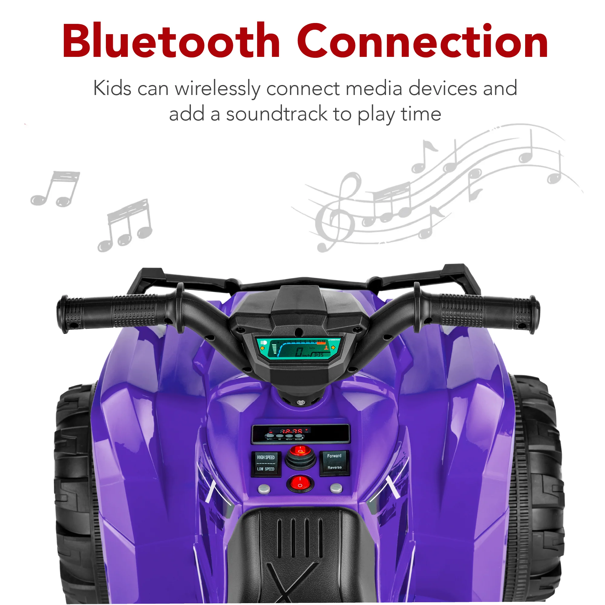 12V Kids Ride-On 4-Wheeler Quad ATV Car w/ 2.4mph Max, Bluetooth, Headlights - Image 3