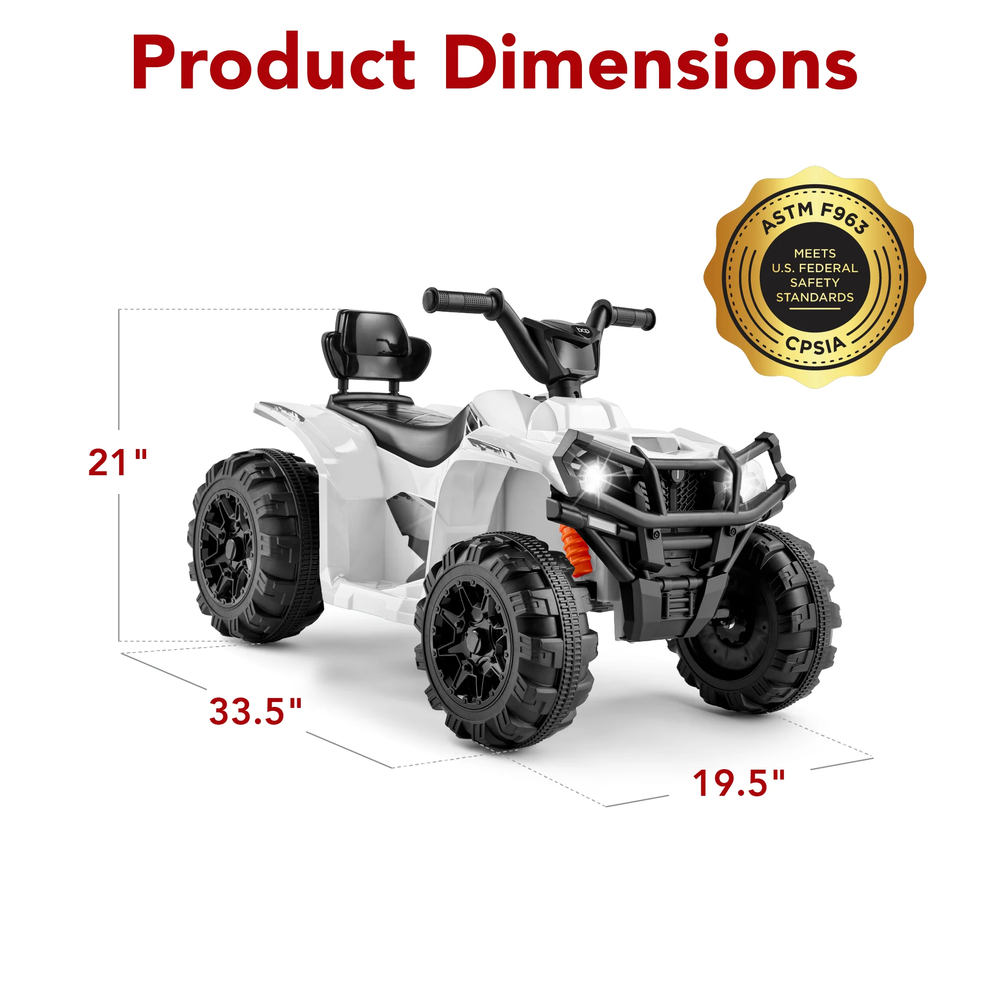 12V Kids Ride-On 4-Wheeler Quad ATV Car w/ 2.4mph Max, Bluetooth, Headlights - Image 35