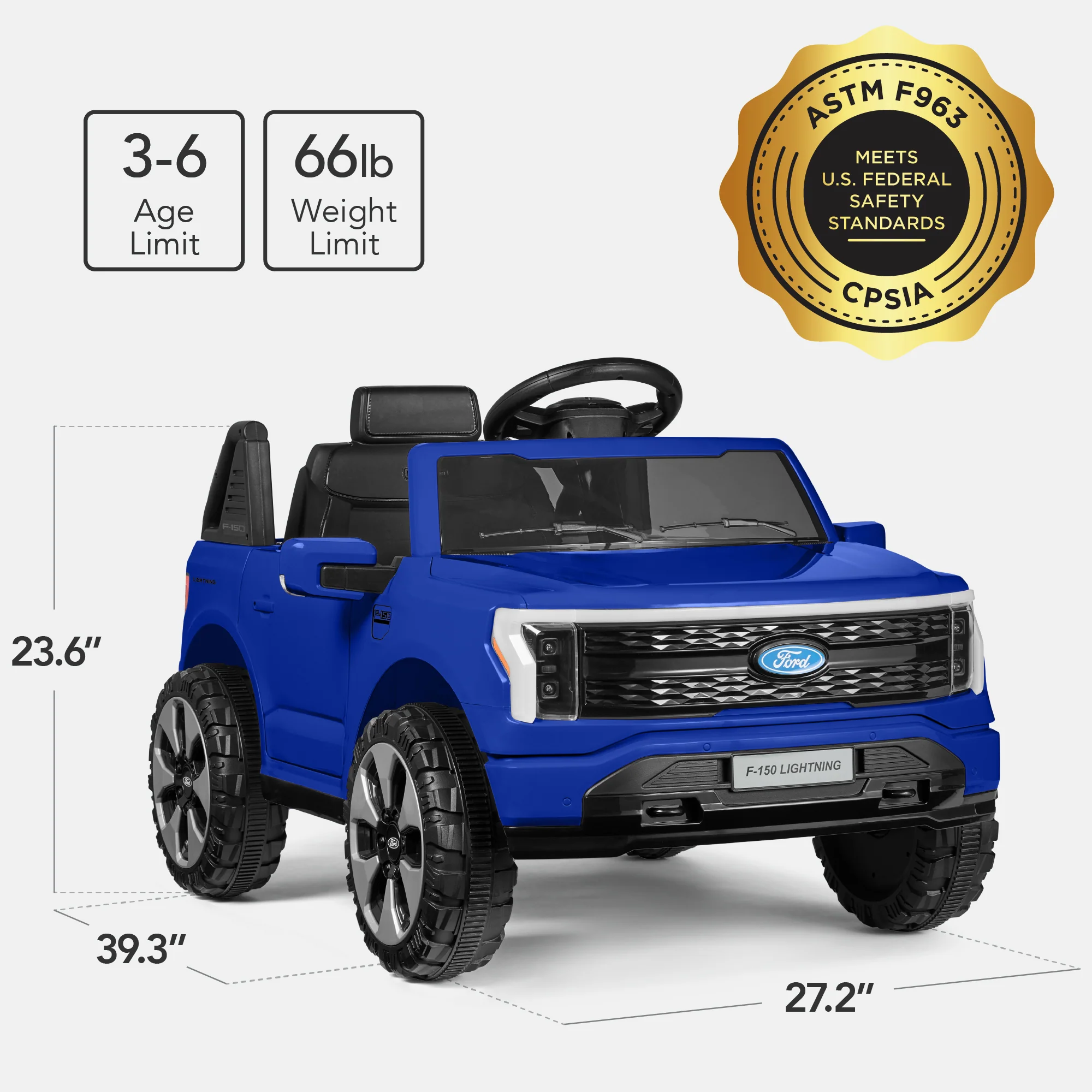 12V Kids Ride On Car Officially Licensed Ford Lightning w/ Remote, 2 Speeds - Image 29
