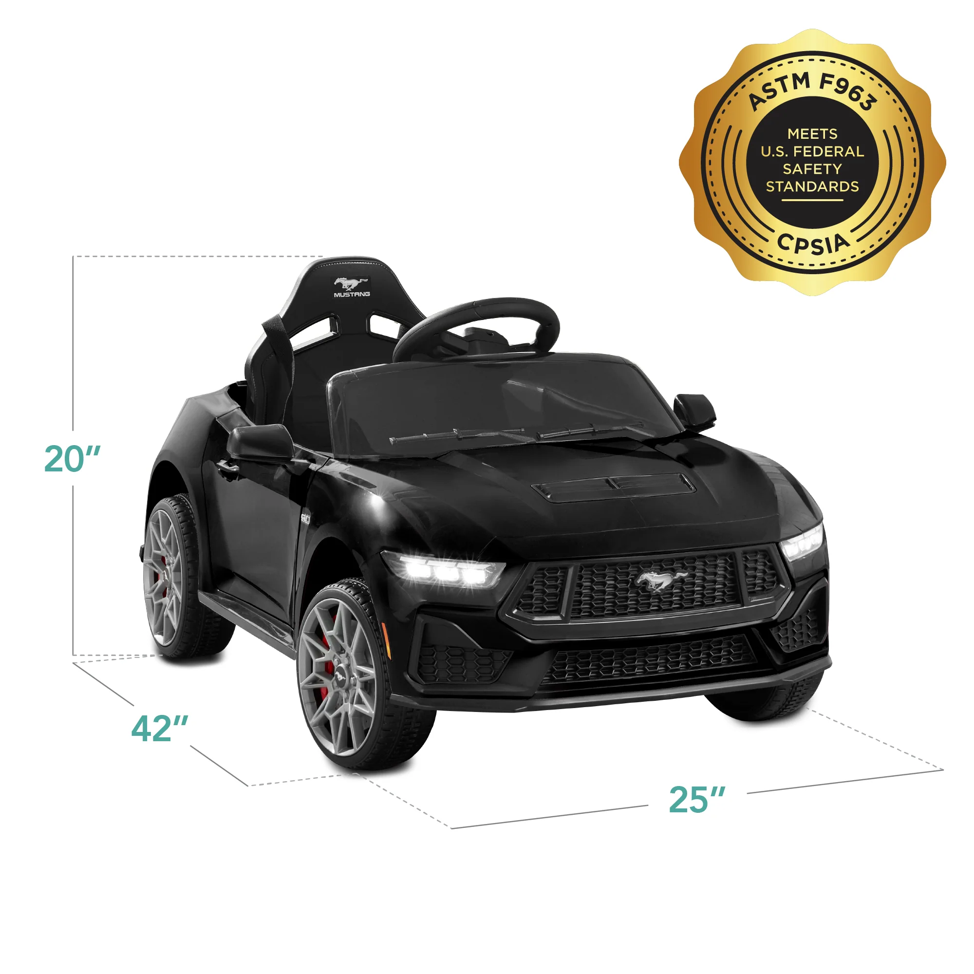 12V Kids Ride-On Car Officially Licensed Ford Mustang w/ Remote, 2 Speeds - Image 18