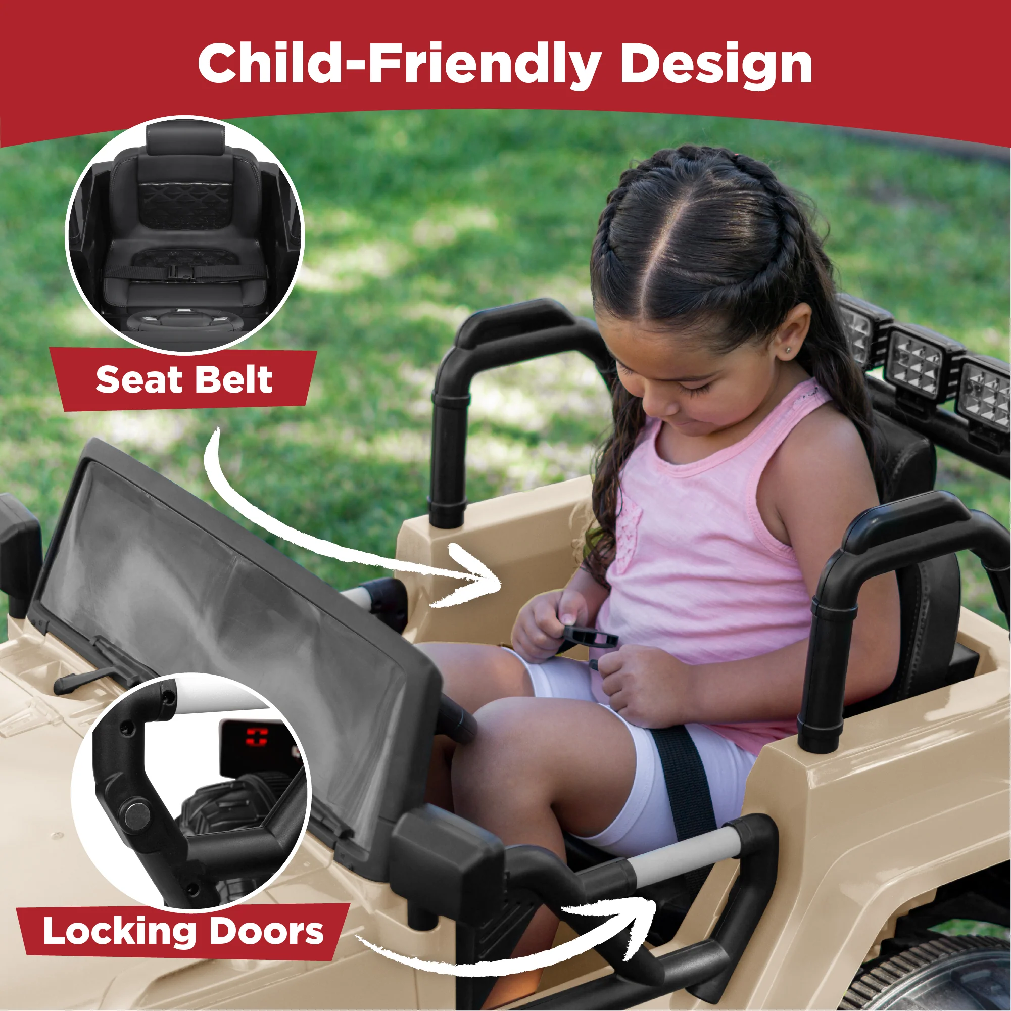 Jumbo 12V Kids Electric Ride On Car with Parent Remote, Seat Harness - Image 21