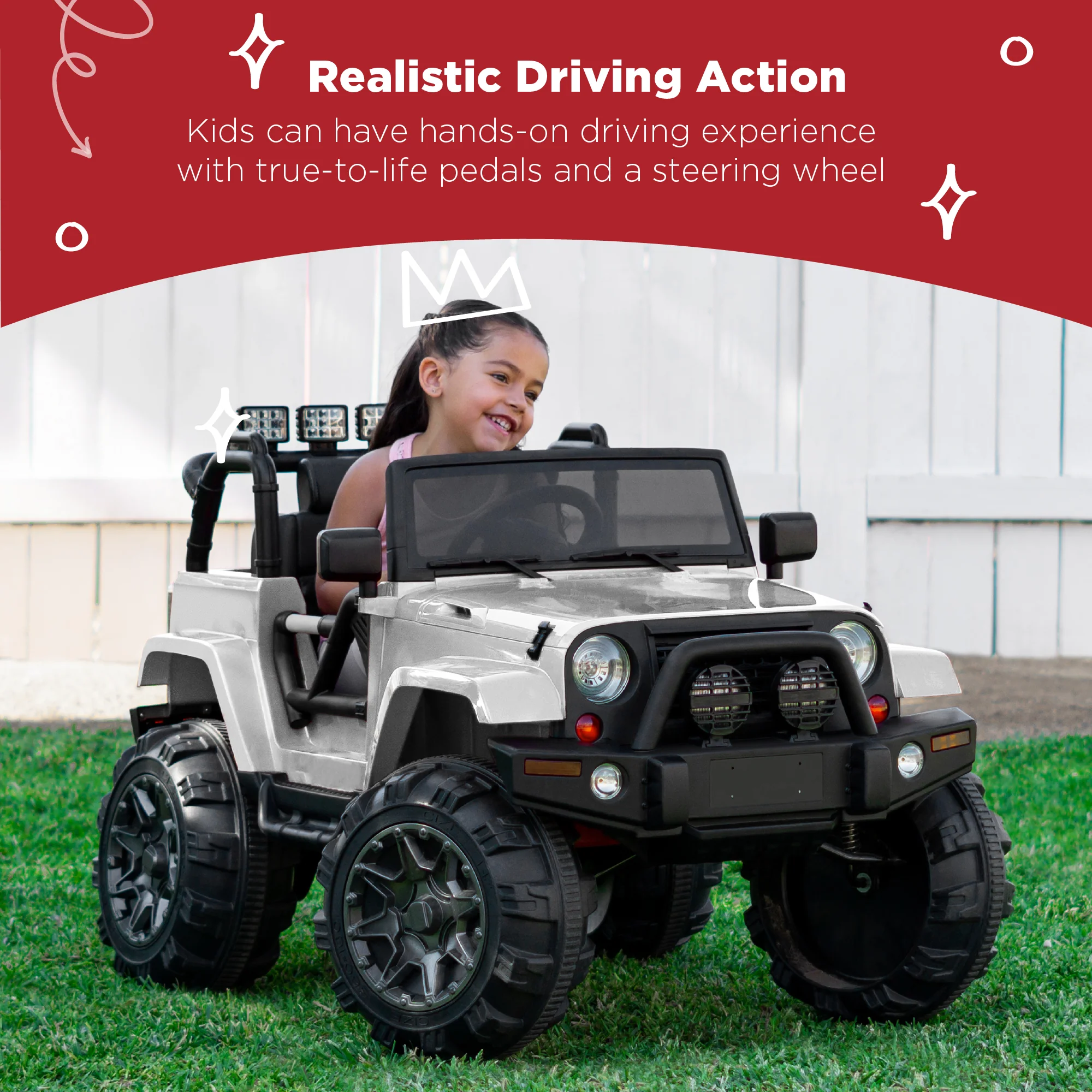 Jumbo 12V Kids Electric Ride On Car with Parent Remote, Seat Harness - Image 25