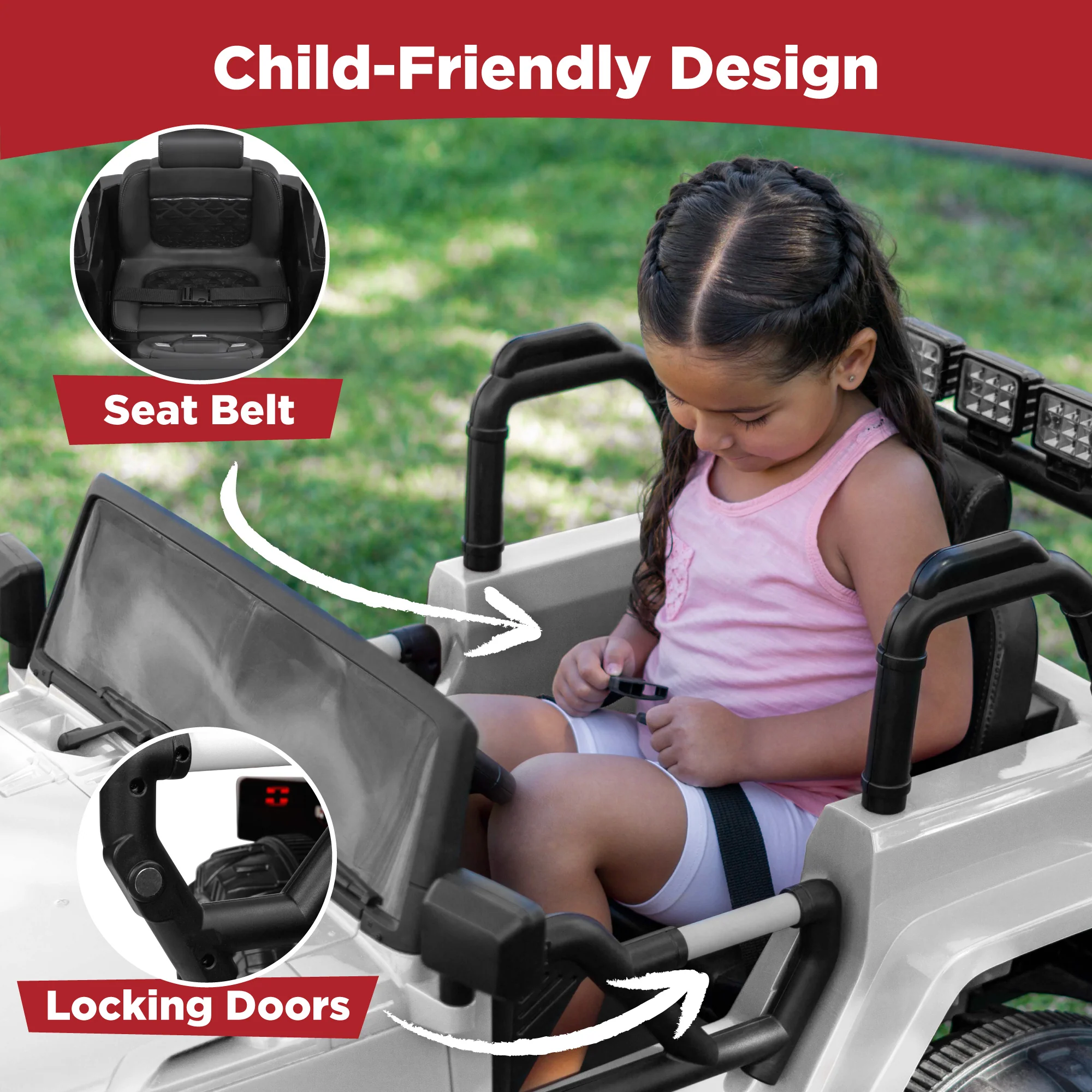 Jumbo 12V Kids Electric Ride On Car with Parent Remote, Seat Harness - Image 28