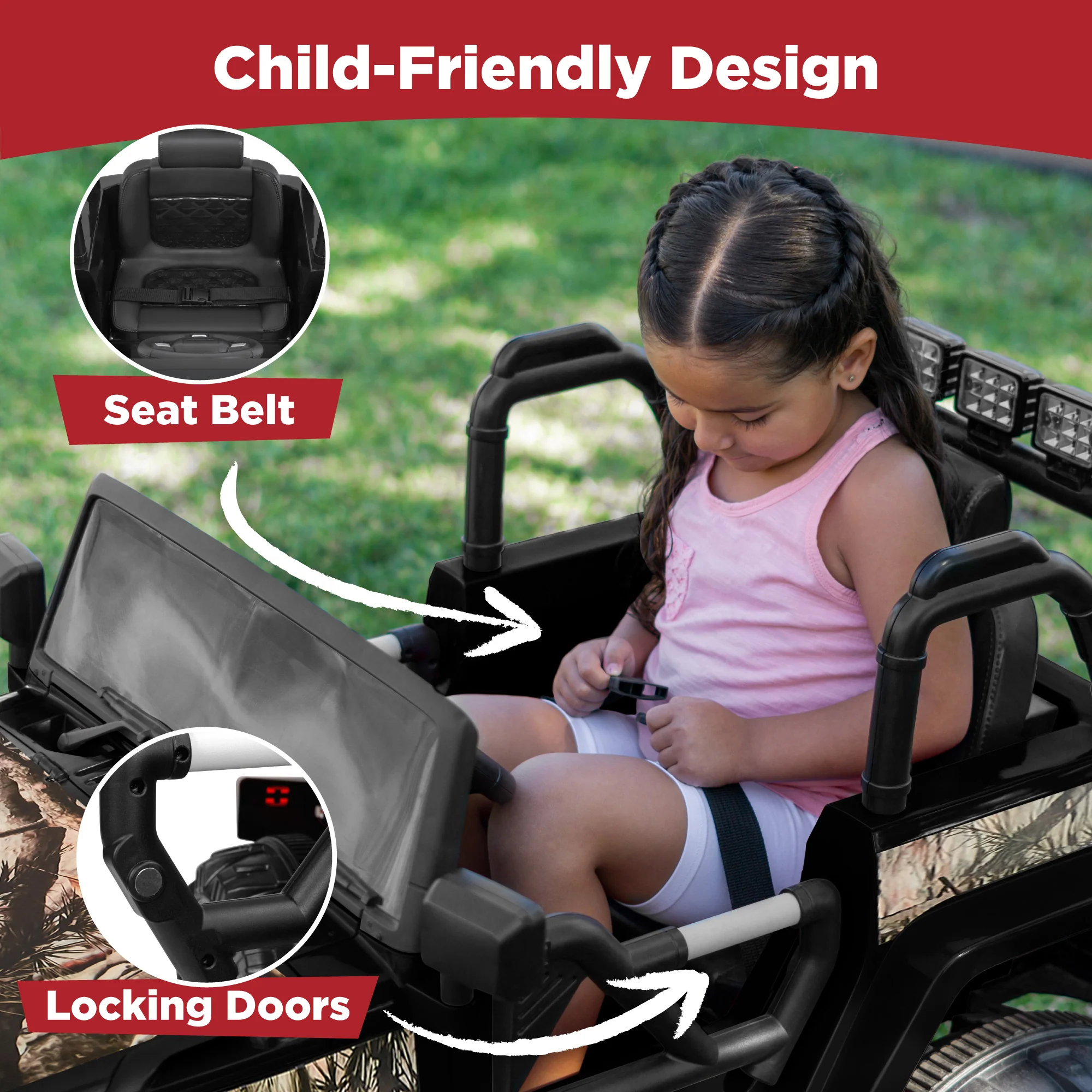 Jumbo 12V Kids Electric Ride On Car with Parent Remote, Seat Harness - Image 35