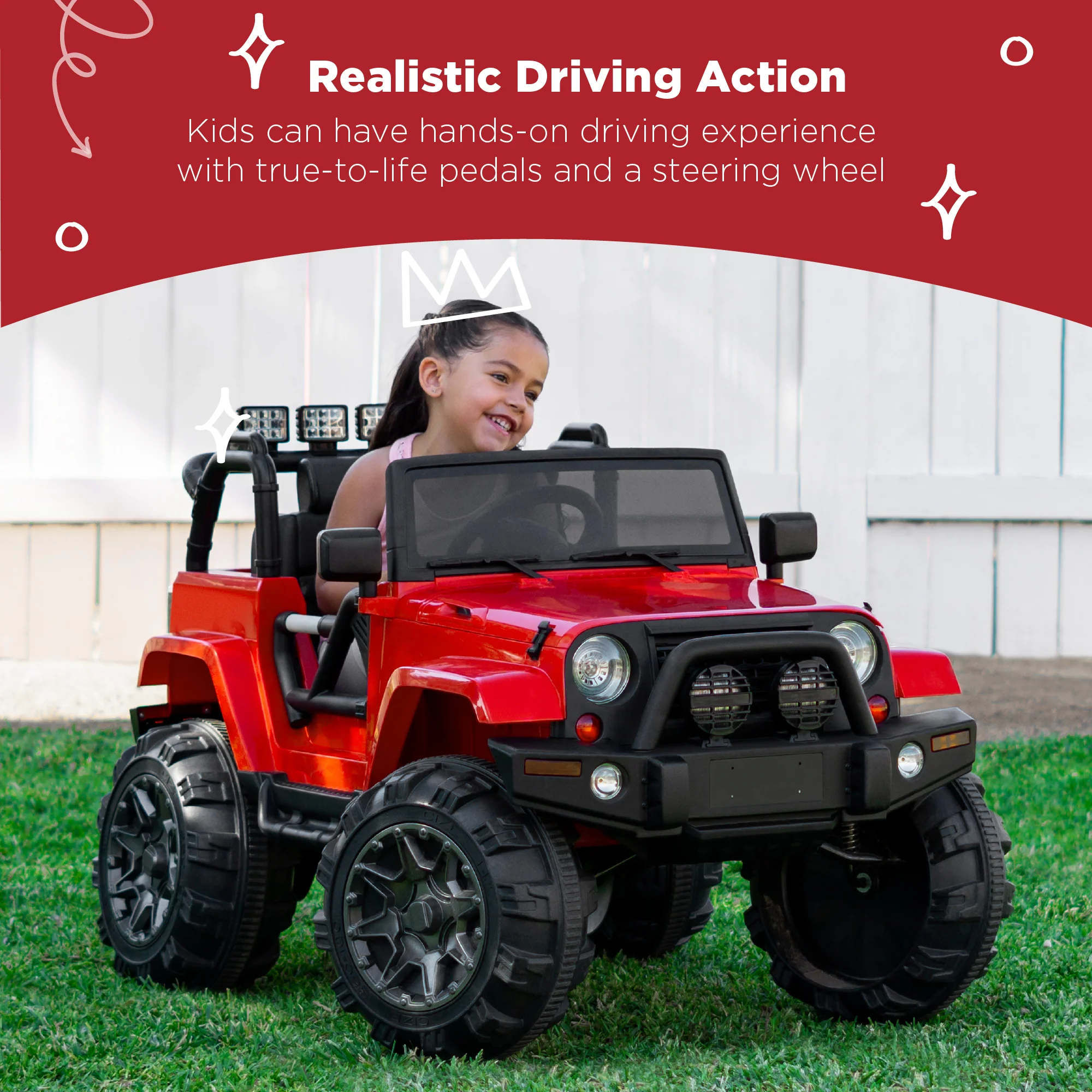 Jumbo 12V Kids Electric Ride On Car with Parent Remote, Seat Harness - Image 4