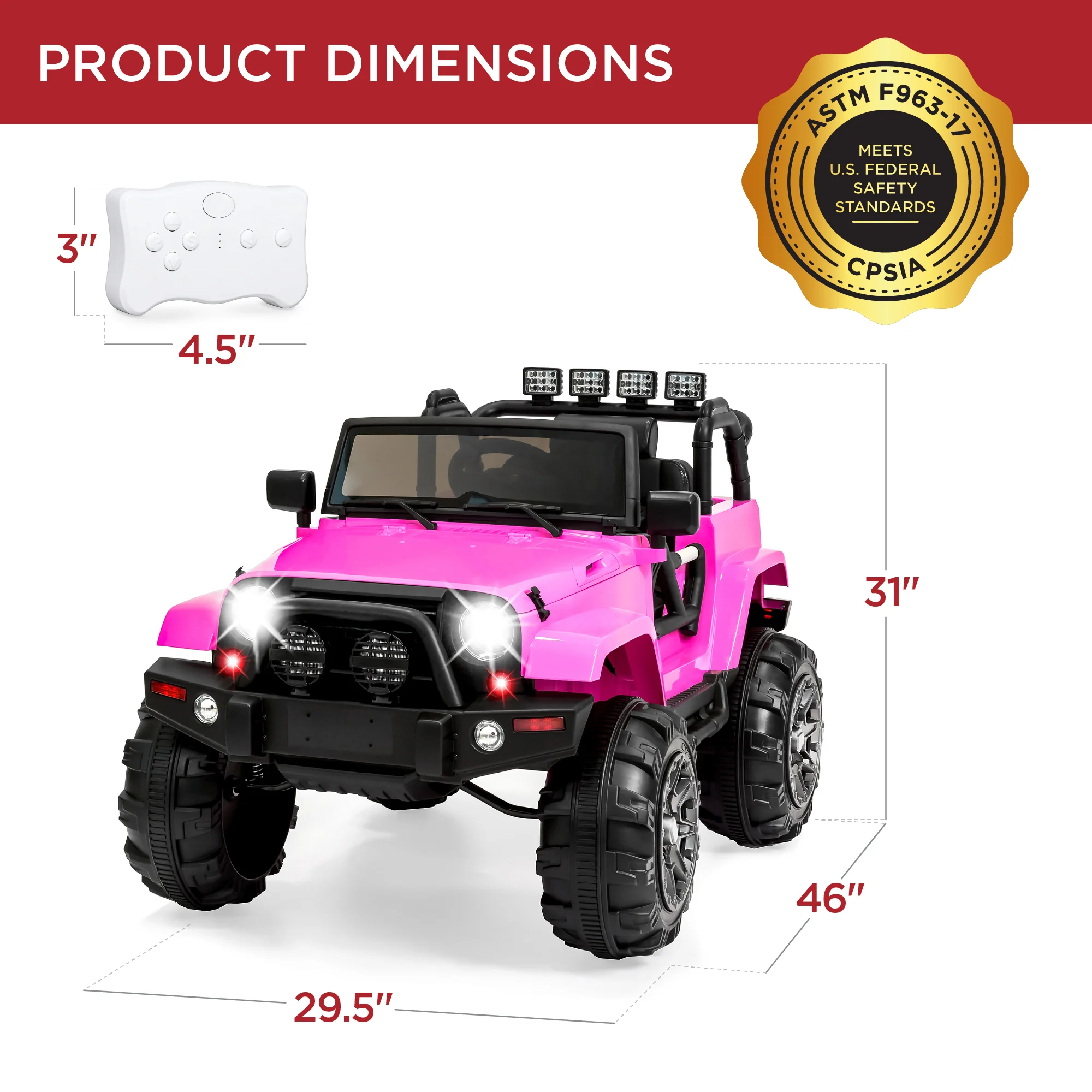 Jumbo 12V Kids Electric Ride On Car with Parent Remote, Seat Harness - Image 44
