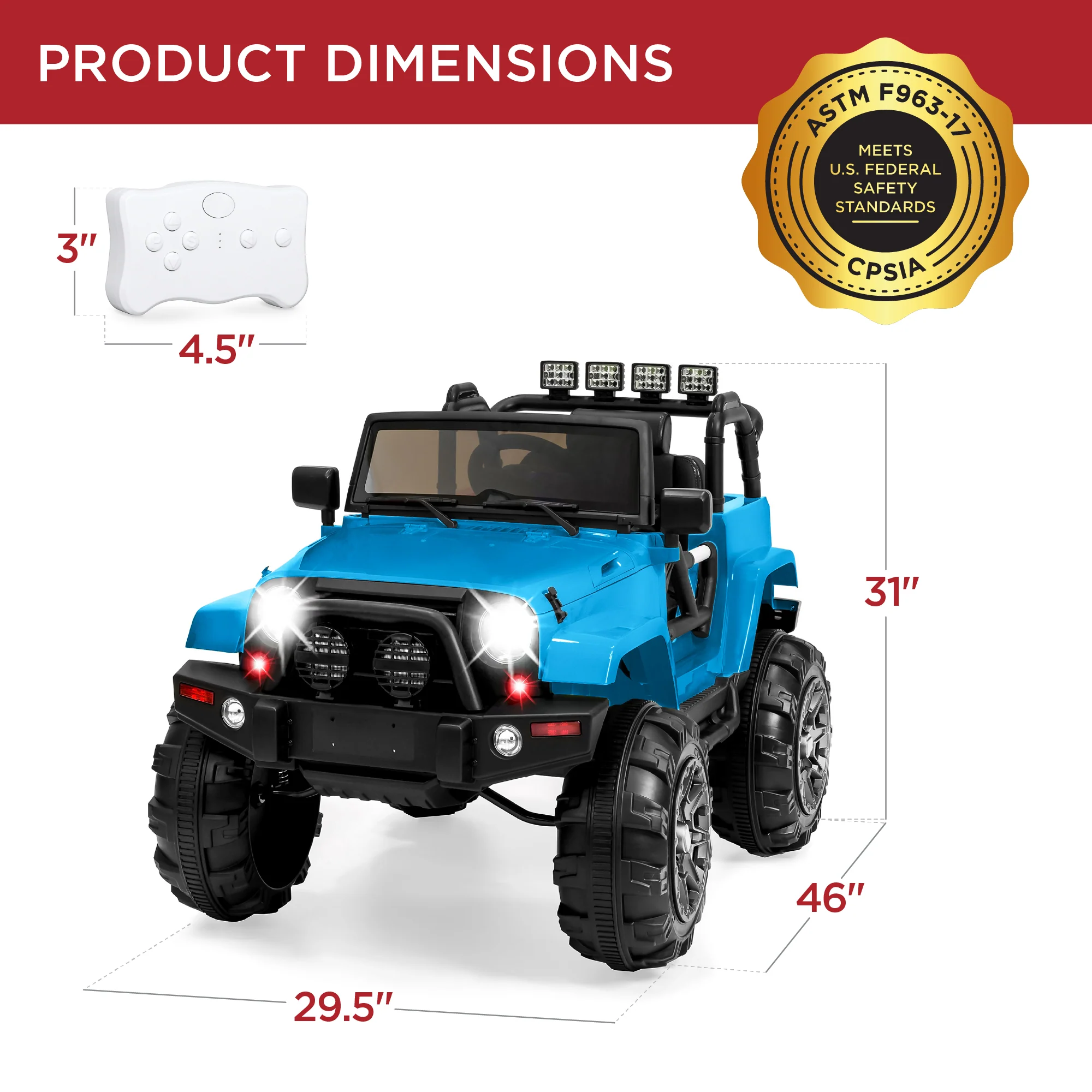 Jumbo 12V Kids Electric Ride On Car with Parent Remote, Seat Harness - Image 77