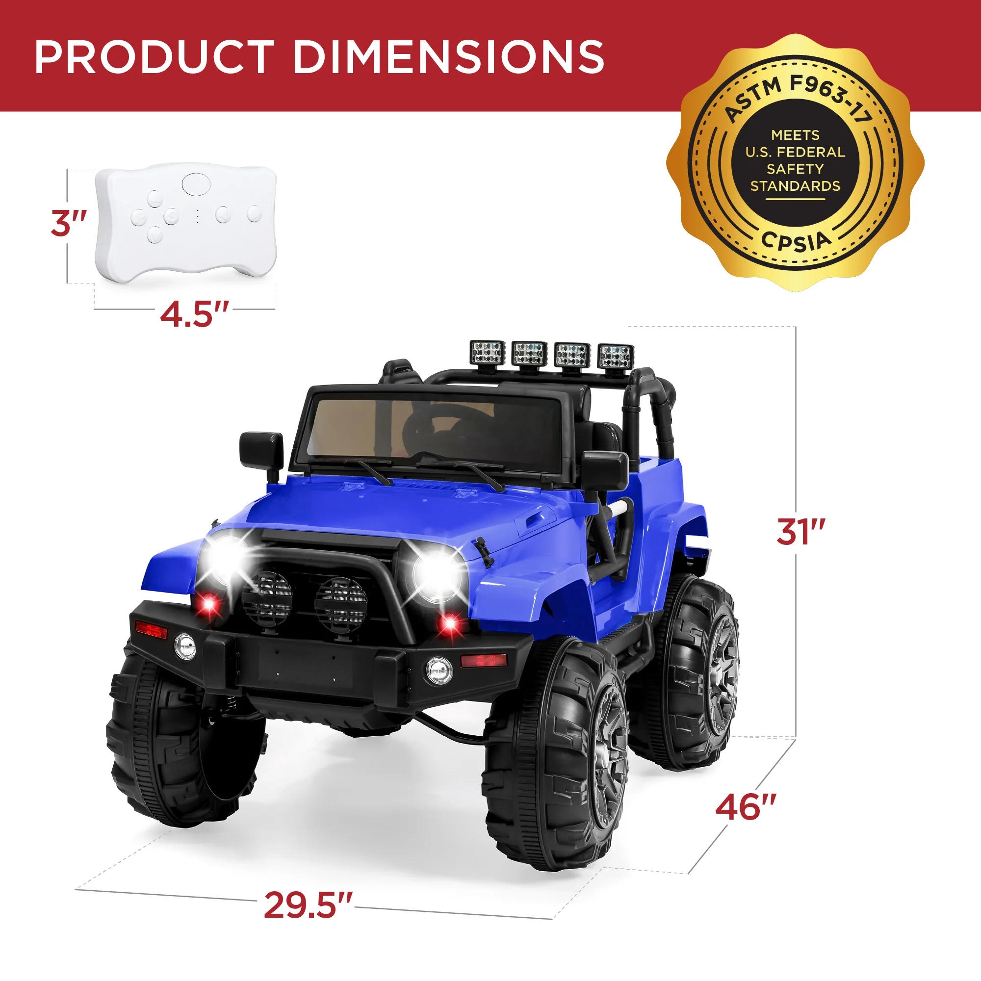 Jumbo 12V Kids Electric Ride On Car with Parent Remote, Seat Harness - Image 84