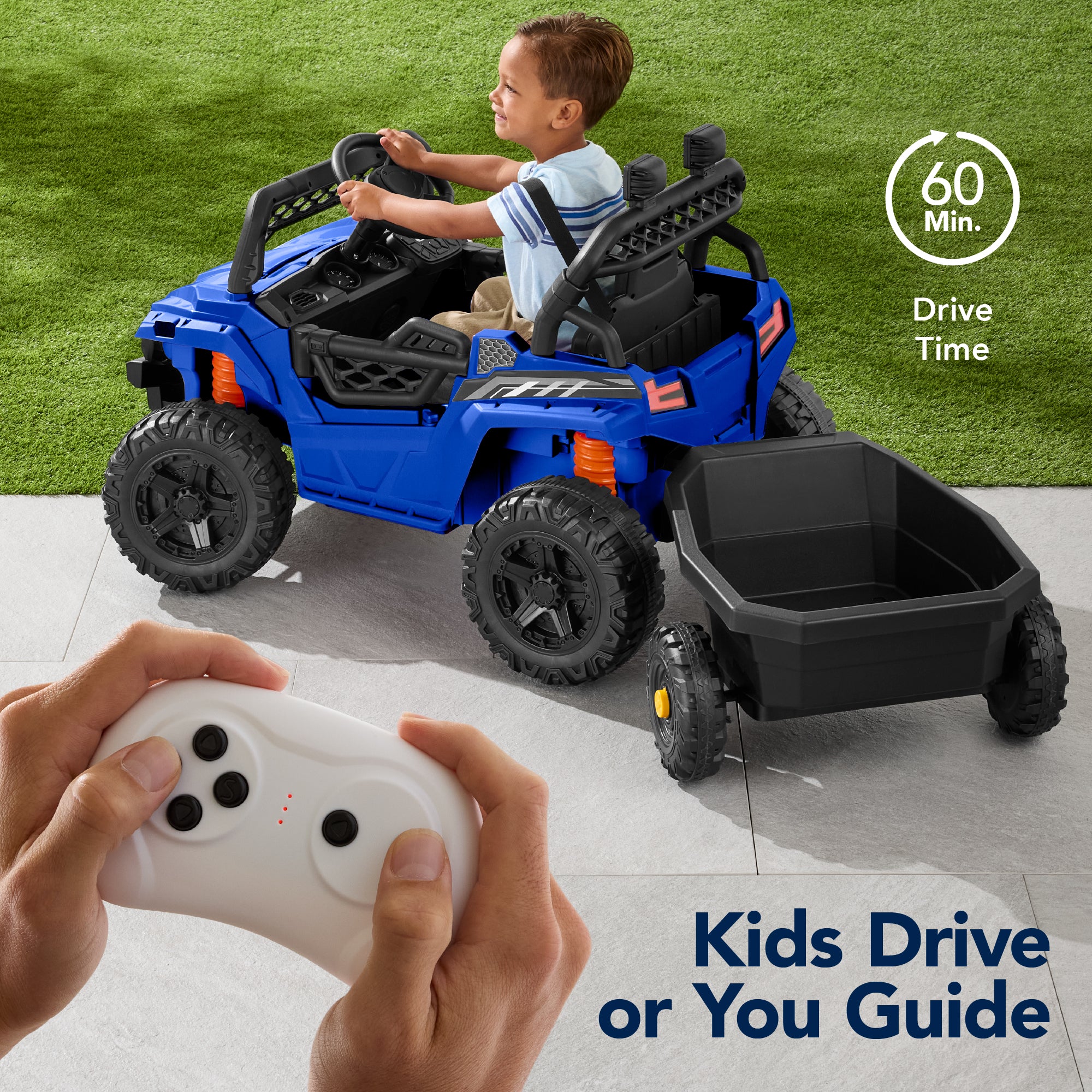 12V Kids Ride-On UTV and Trailer w/Parent Remote Control, LED Lights - Image 21