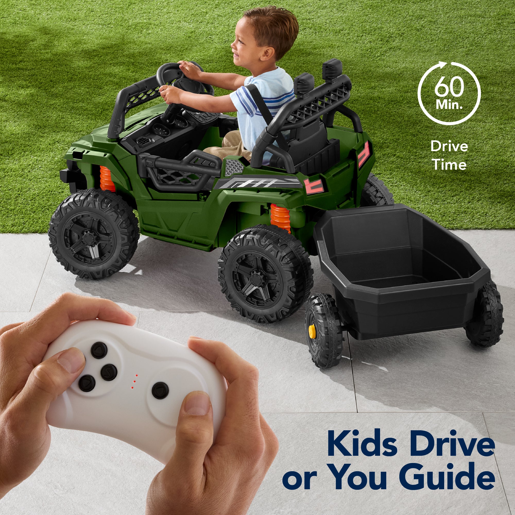 12V Kids Ride-On UTV and Trailer w/Parent Remote Control, LED Lights - Image 30