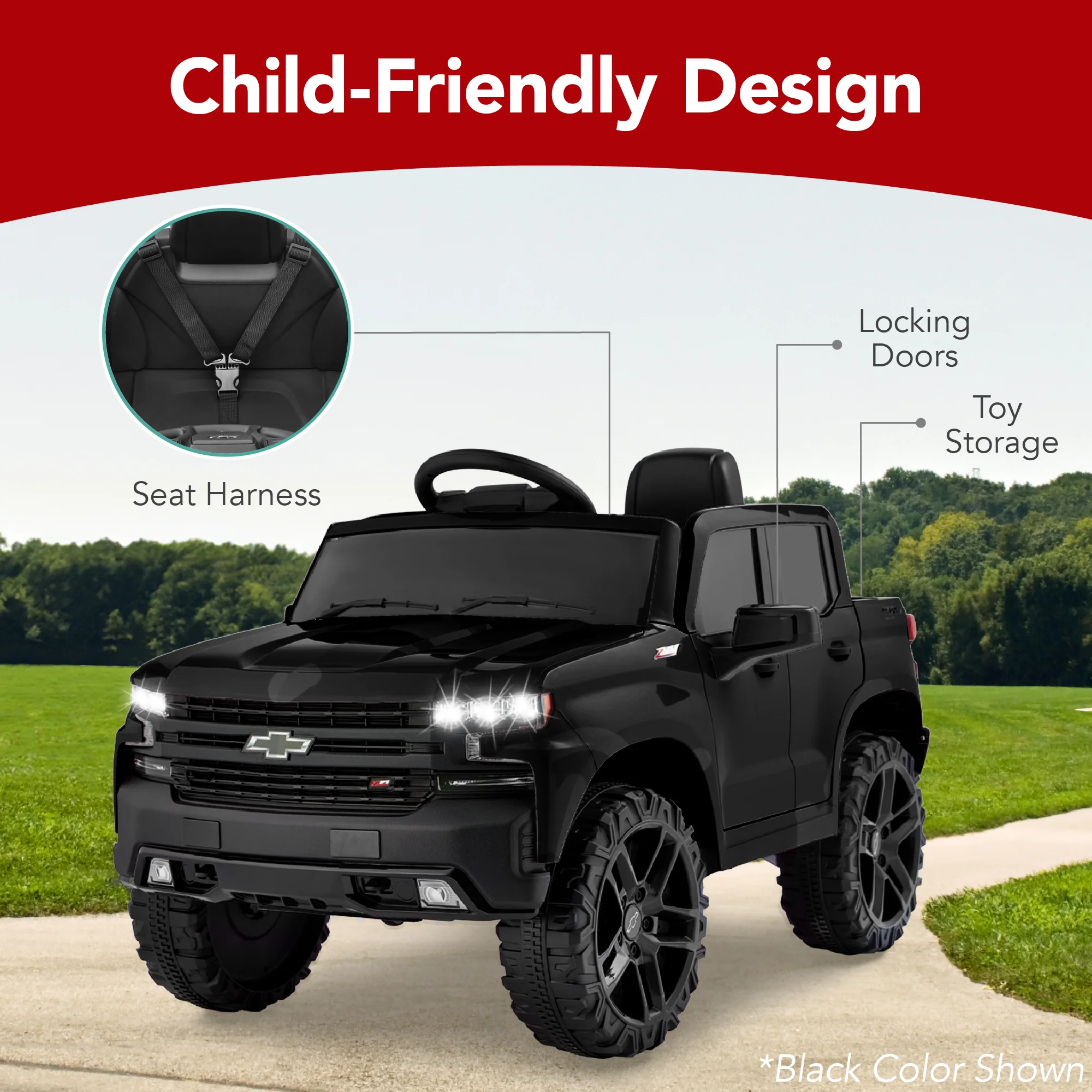 12V Licensed Chevrolet Silverado Ride On Truck w/ Parent Remote Control - Image 33