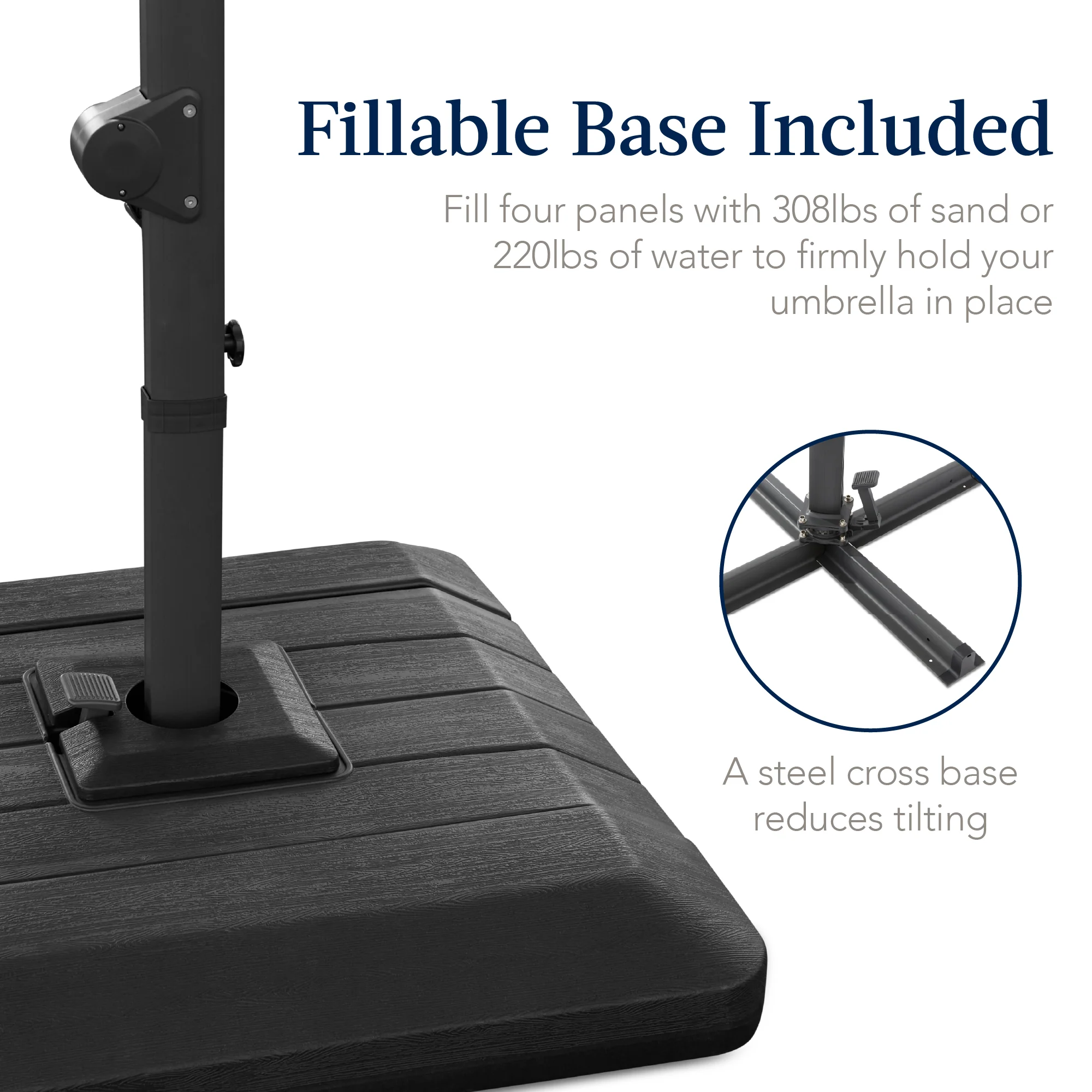12x12ft 2-Tier Outdoor Solar LED Cantilever Patio Umbrella - Image 43