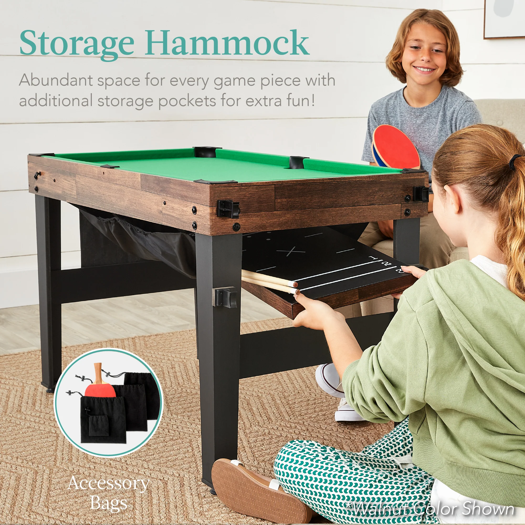 13-in-1 Combo Game Table Set w/ Ping Pong, Foosball, Basketball, Air Hockey - Image 30