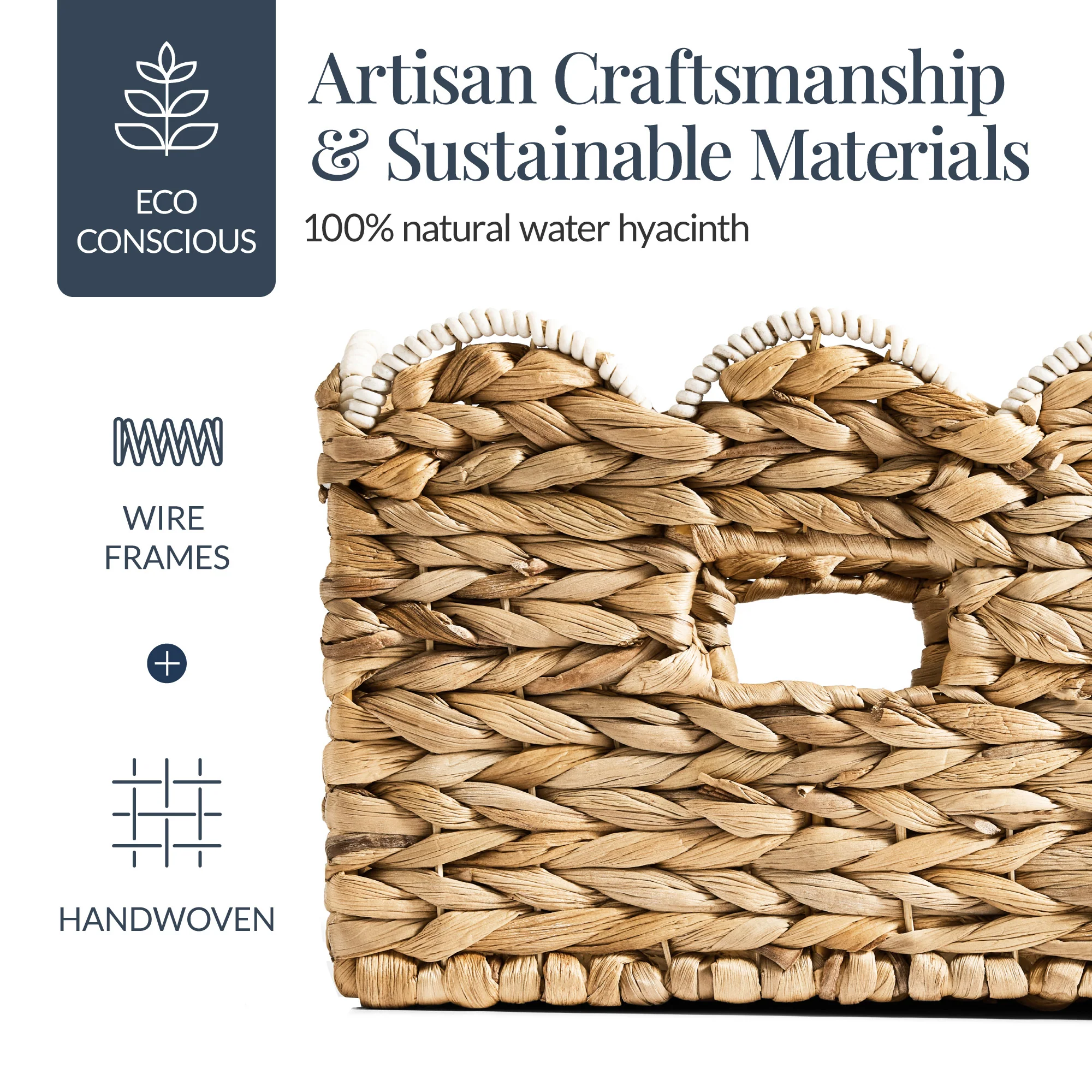16x12 Scalloped Shelf Basket, Pantry Bins, 2 Pack - Image 4