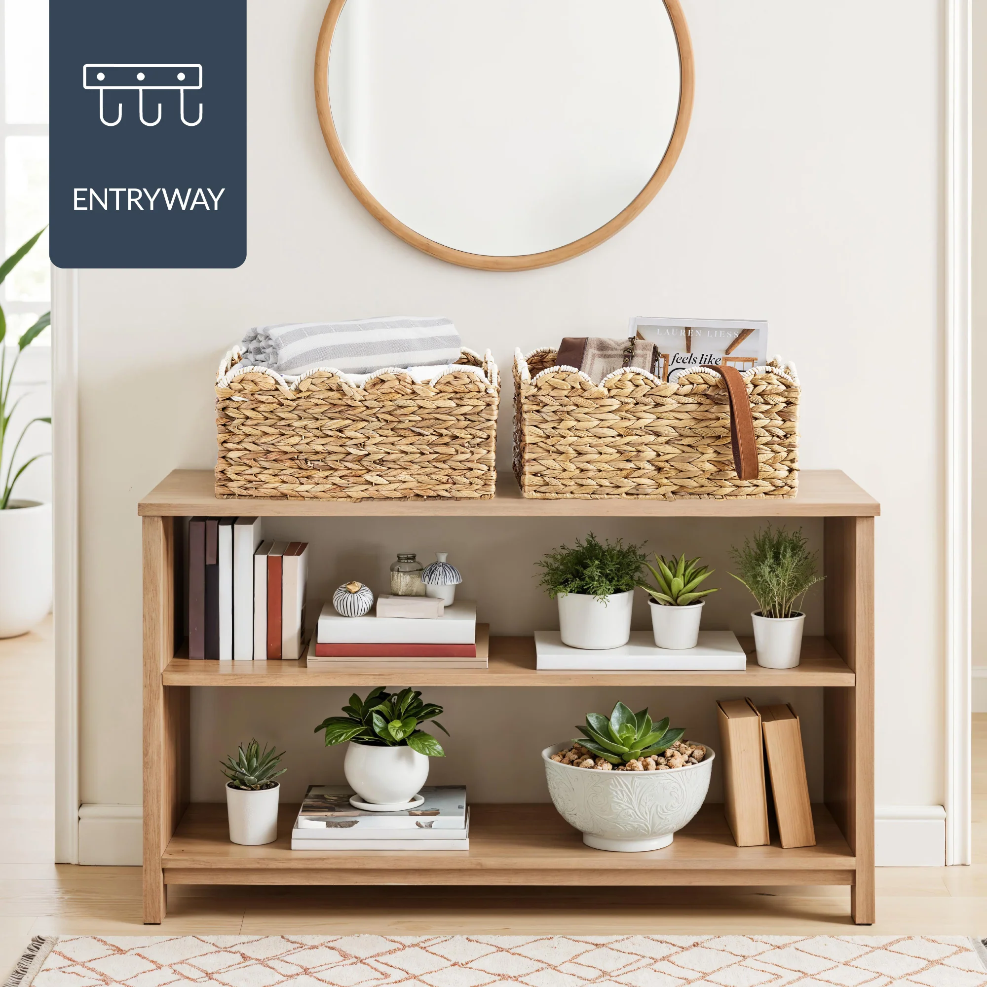 16x12 Scalloped Shelf Basket, Pantry Bins, 2 Pack - Image 7