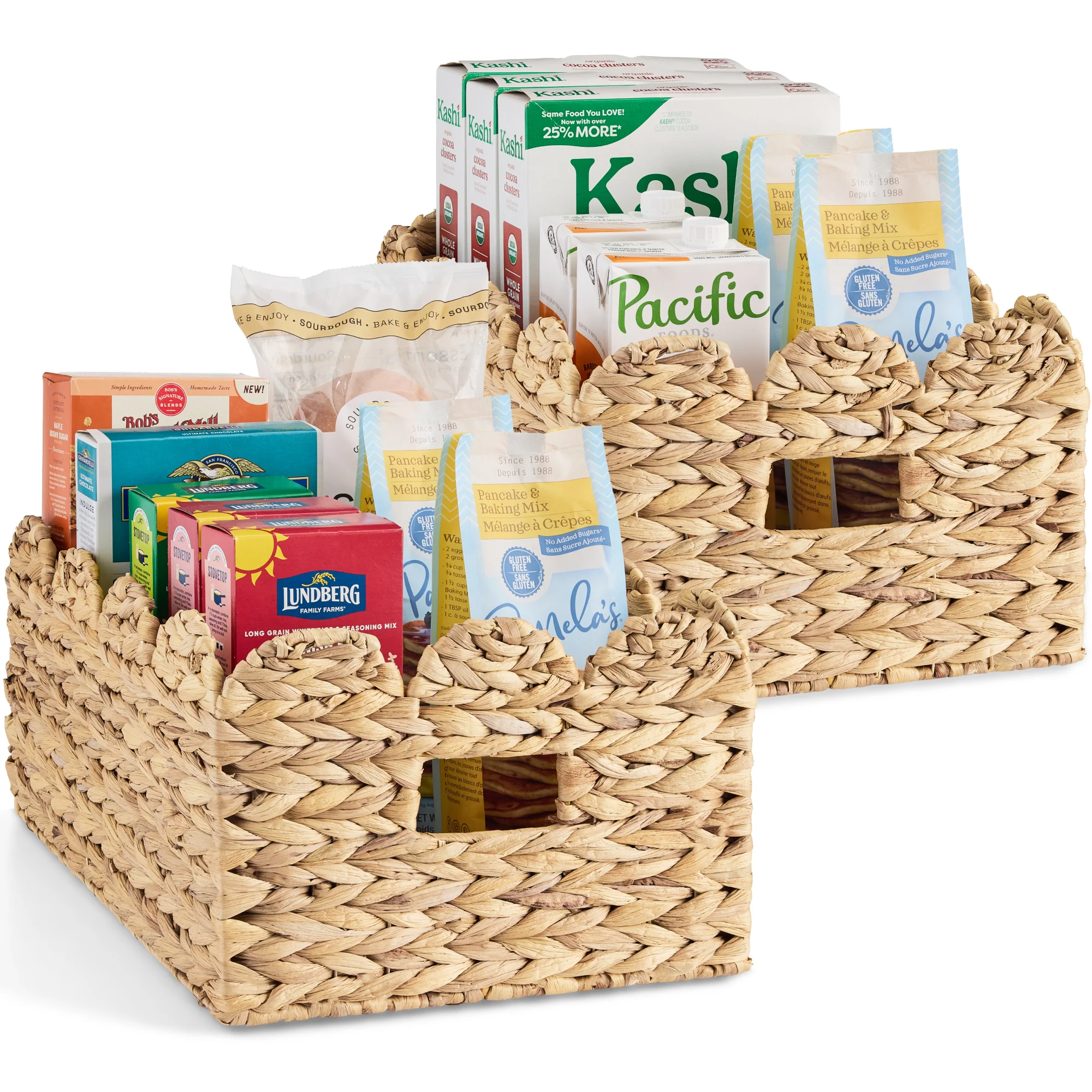 16x12 Scalloped Shelf Basket, Pantry Bins, 2 Pack - Image 9