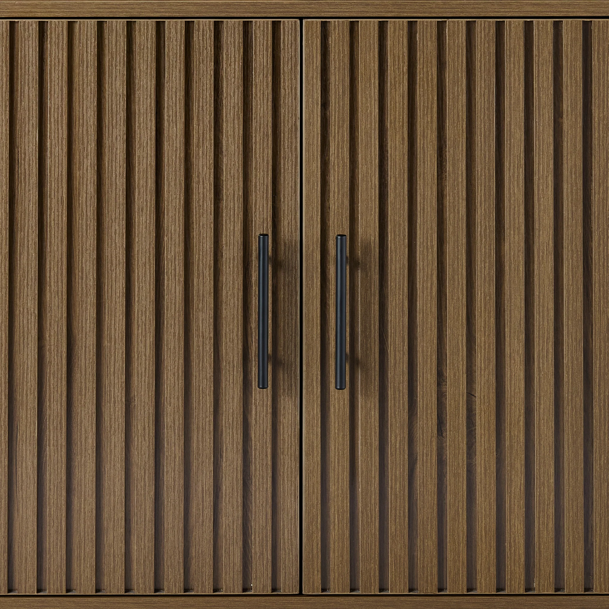 2-Door Slatted Storage Cabinet Accent Furniture w/ Foot Pads - Image 20