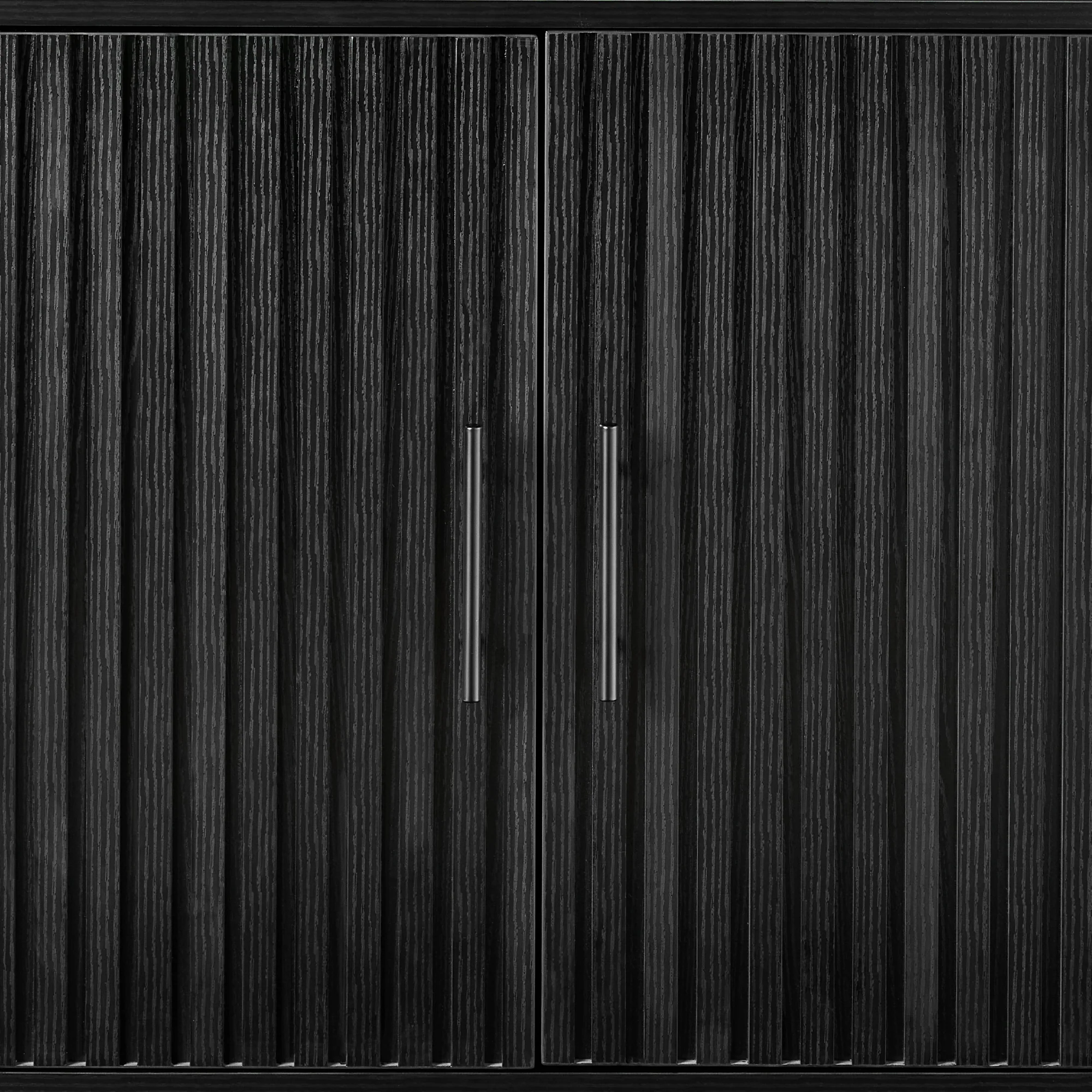 2-Door Slatted Storage Cabinet Accent Furniture w/ Foot Pads - Image 4