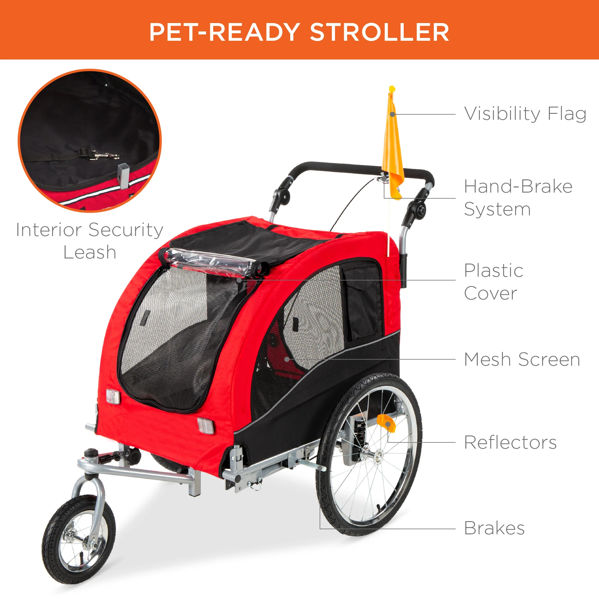 2-in-1 Pet Stroller and Bike Trailer - Image 4