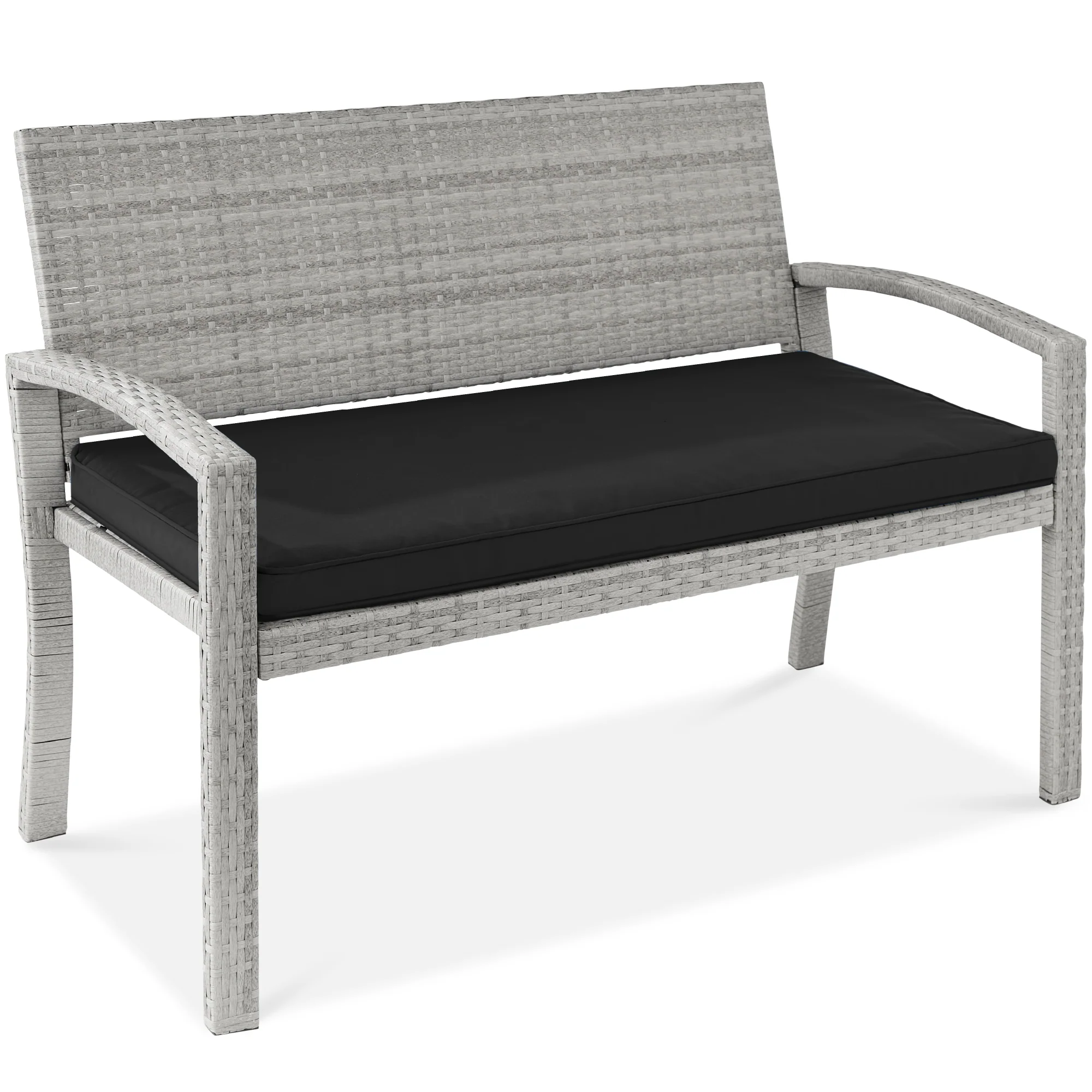 2-Person Wicker Porch Bench for Outdoor, Garden w/ 700lb Capacity - 47in - Image 22