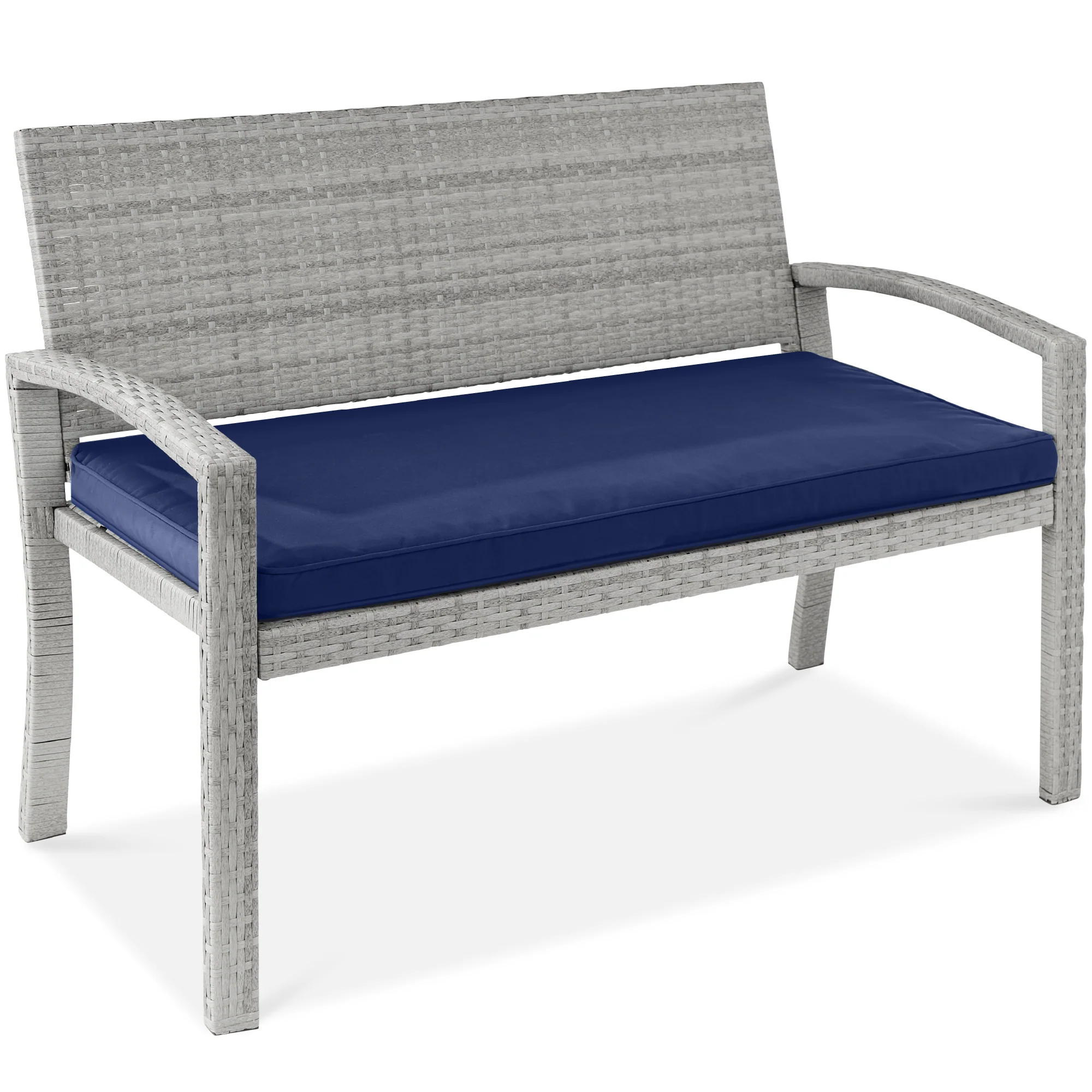 2-Person Wicker Porch Bench for Outdoor, Garden w/ 700lb Capacity - 47in - Image 57
