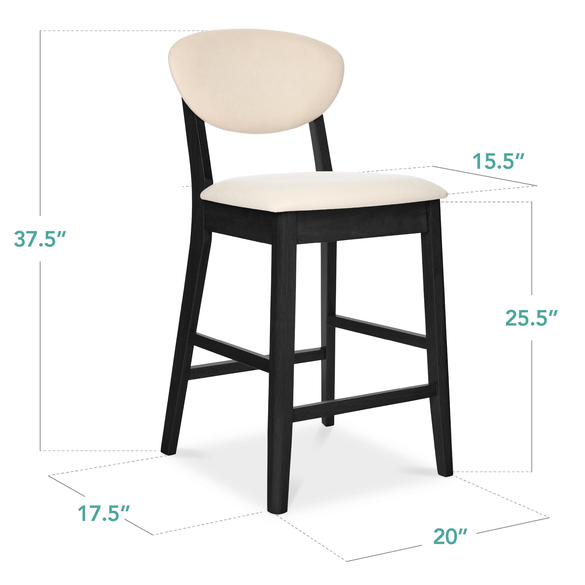 Set of 2 Modern Counter-Height Bar Stool Set W/ Upholstered Seat Cushion - Image 27