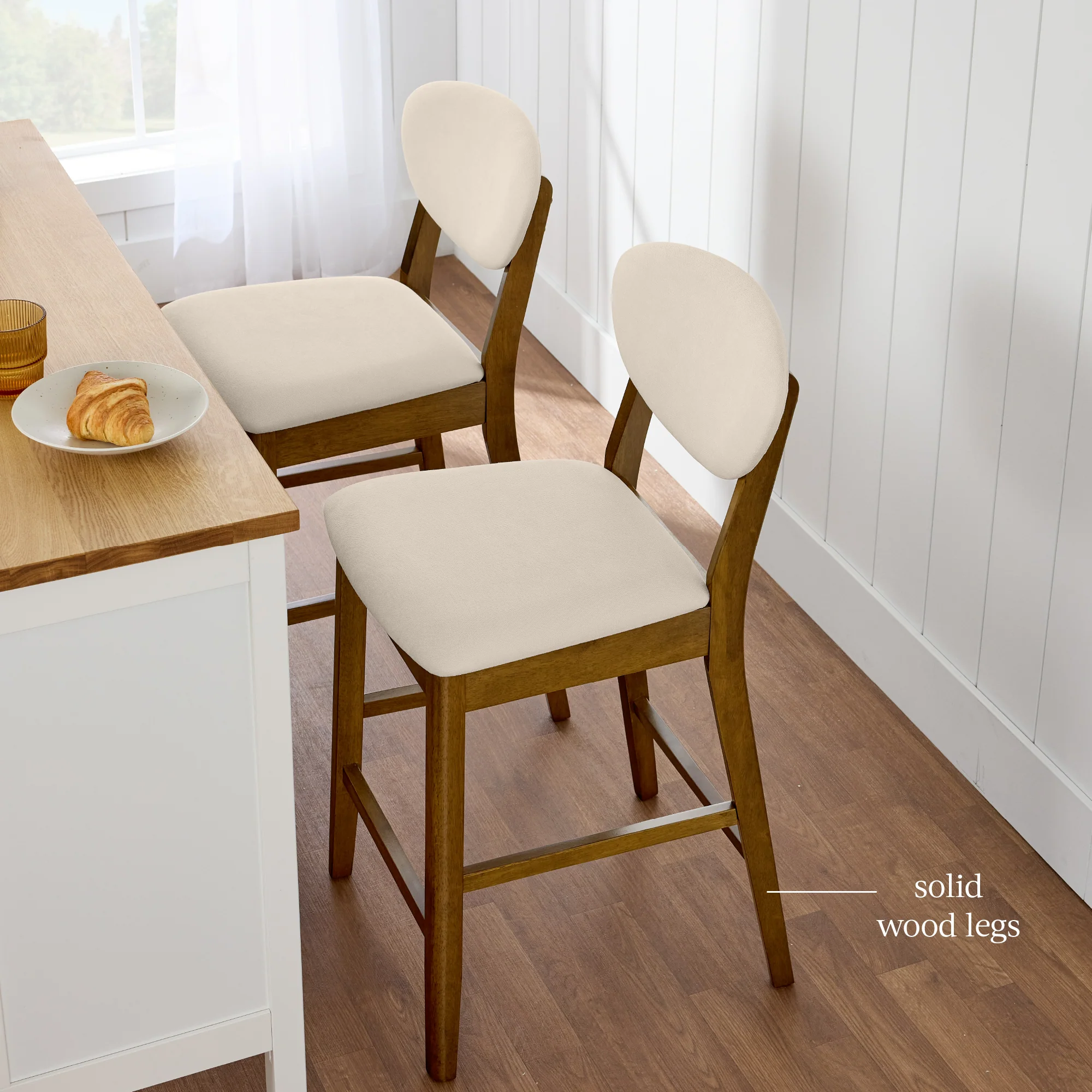 Set of 2 Modern Counter-Height Bar Stool Set W/ Upholstered Seat Cushion - Image 33