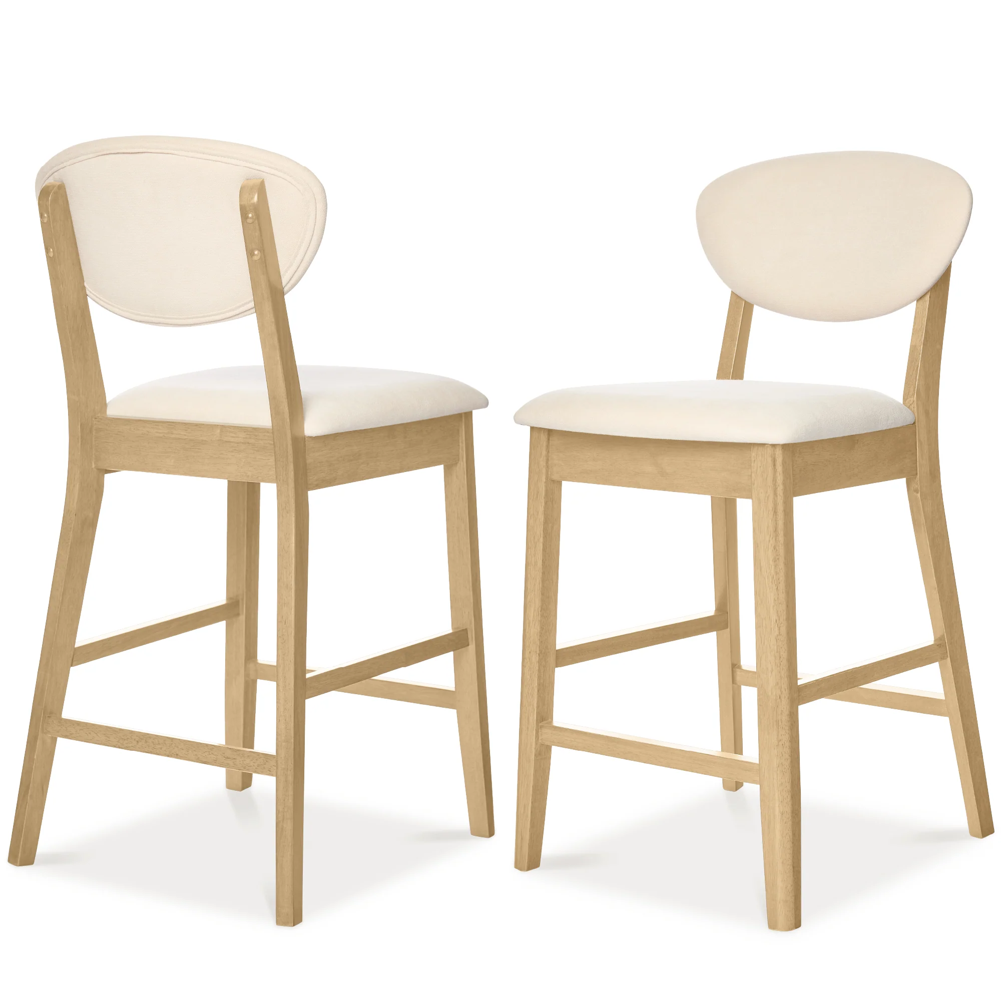 Set of 2 Modern Counter-Height Bar Stool Set W/ Upholstered Seat Cushion - Image 46