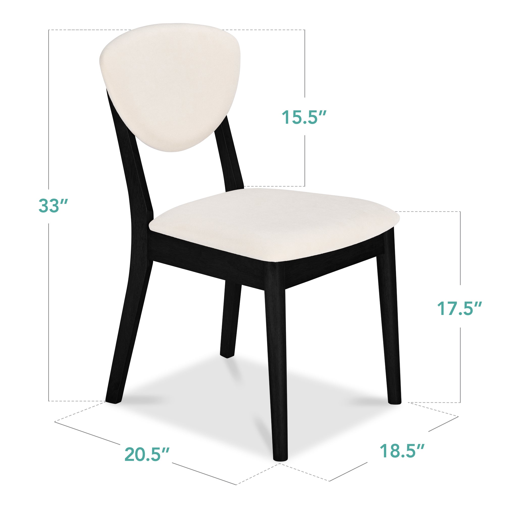 2-Piece Mid-Century Modern Wood &Upholstered Dining Chair Set - Image 14
