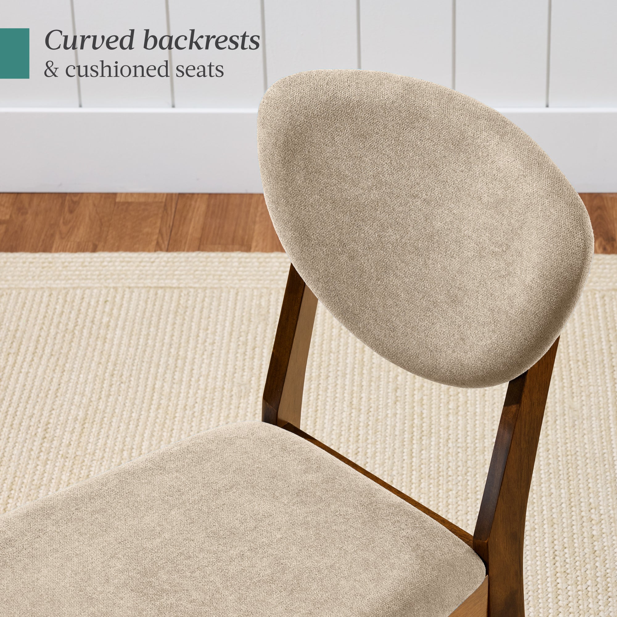 2-Piece Mid-Century Modern Wood &Upholstered Dining Chair Set - Image 25