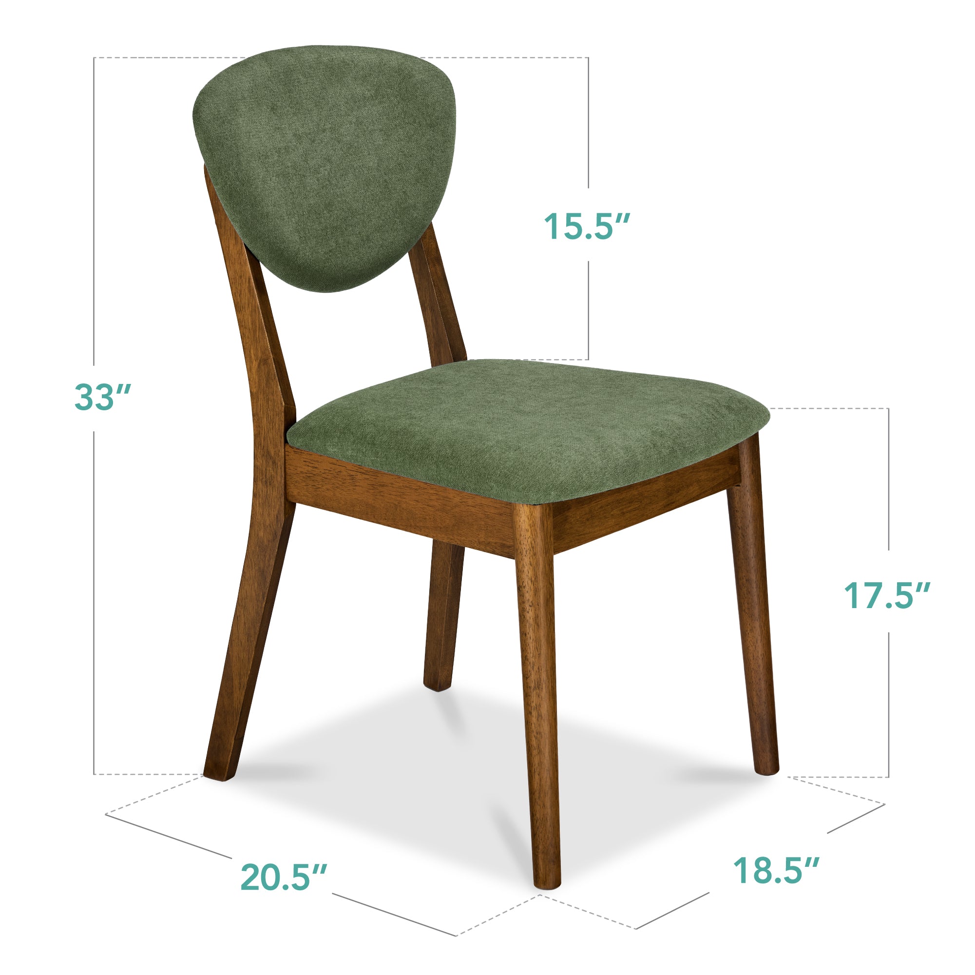 2-Piece Mid-Century Modern Wood &Upholstered Dining Chair Set - Image 35