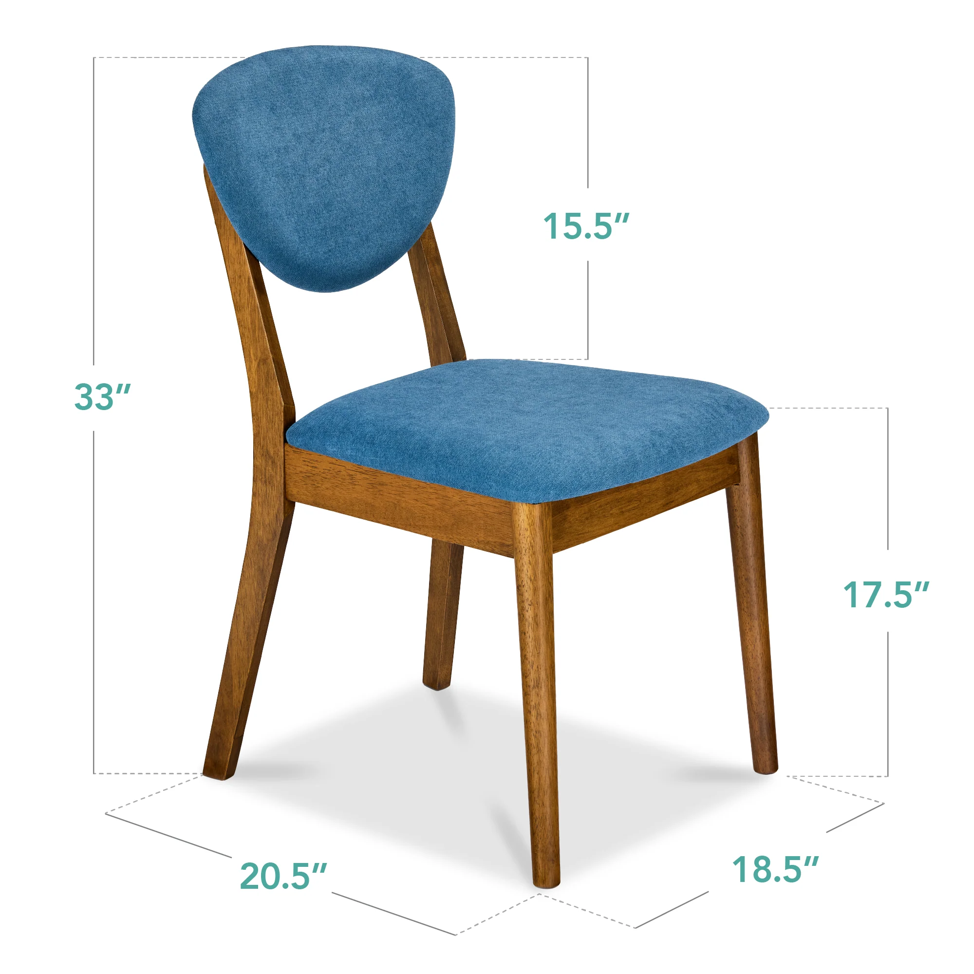 2-Piece Mid-Century Modern Wood &Upholstered Dining Chair Set - Image 49